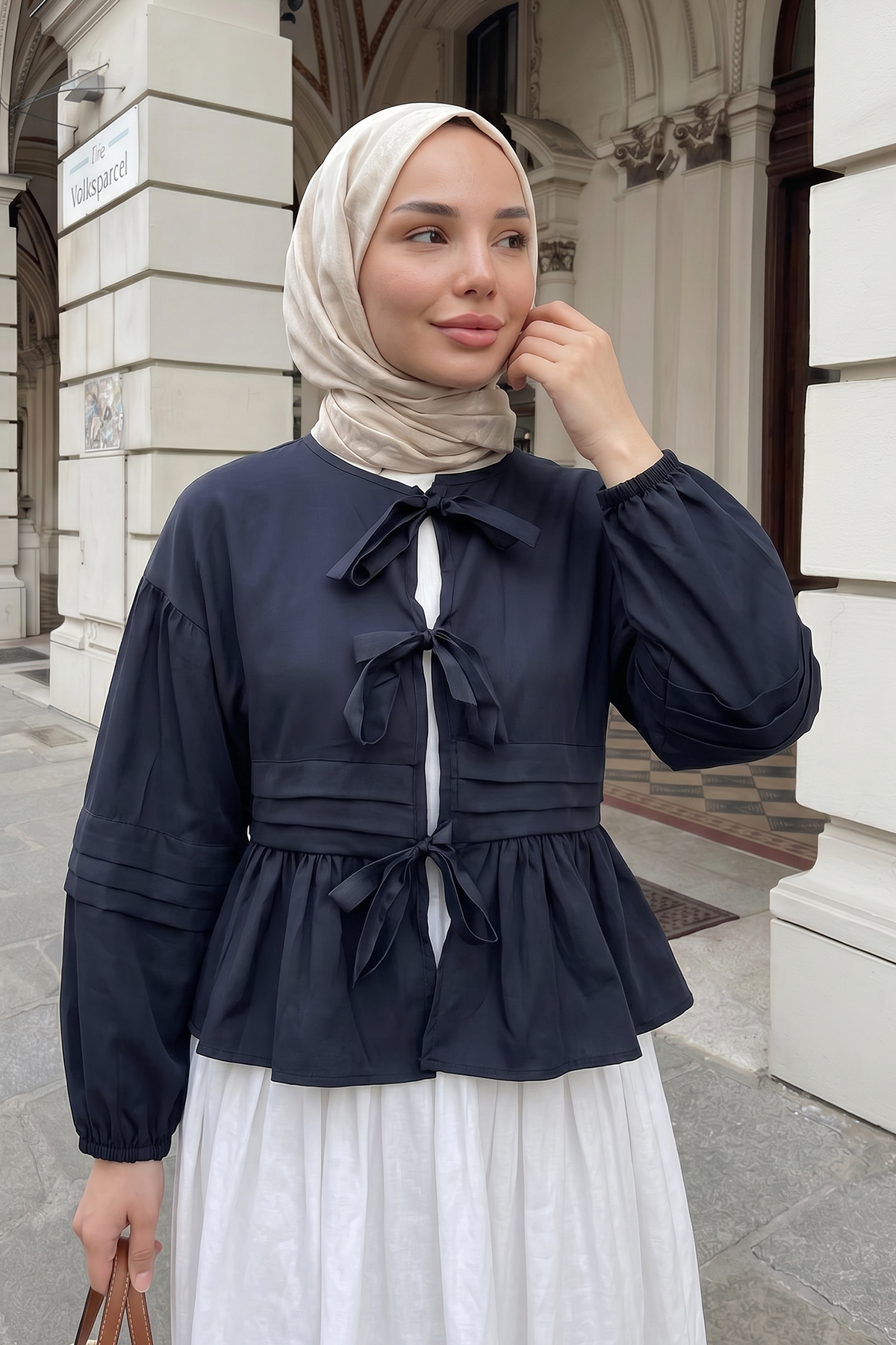 Bağcıklı Etek Üstü Kimono Y0126 - LACİVERT |  