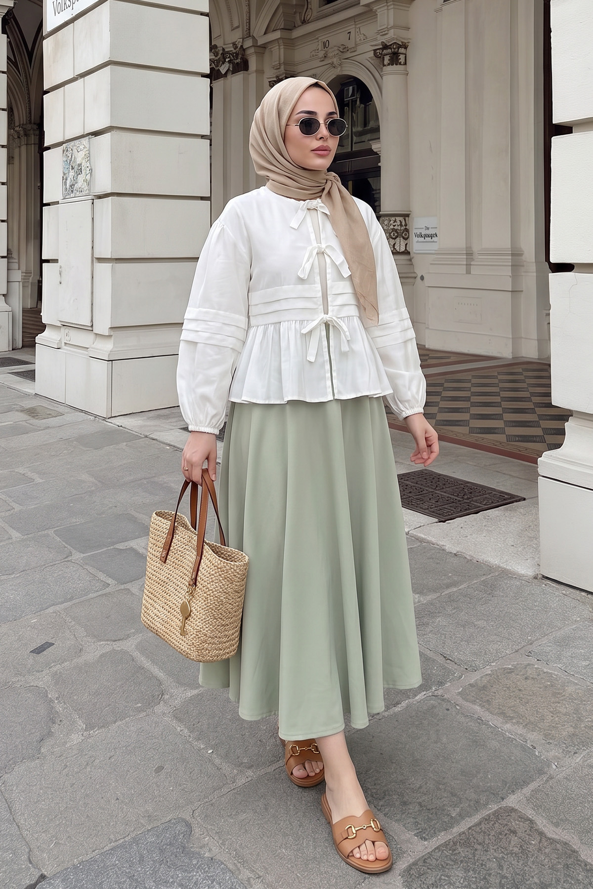 Bağcıklı Etek Üstü Kimono Y0126 - KREM |  