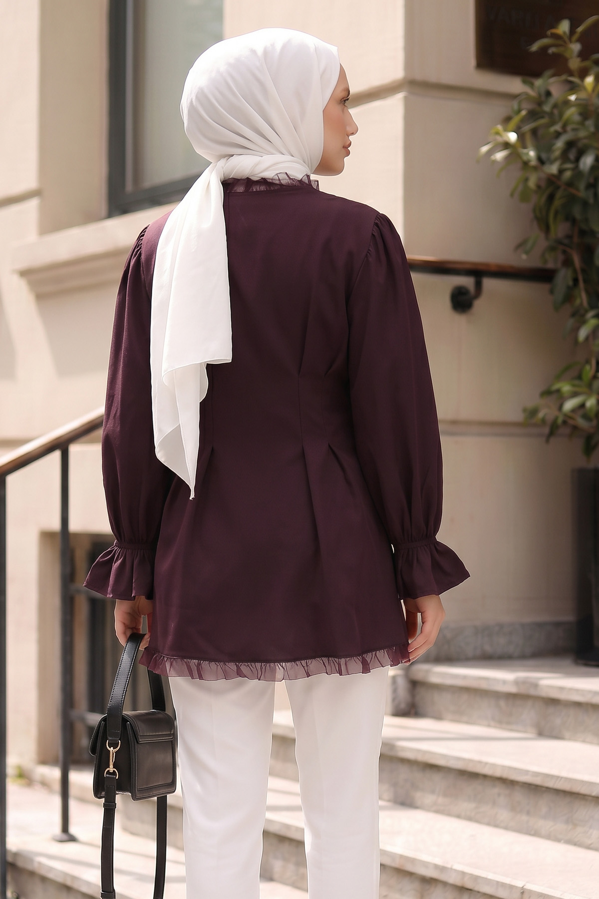 Tül Detaylı Tunik Y0078 - MÜRDÜM |  