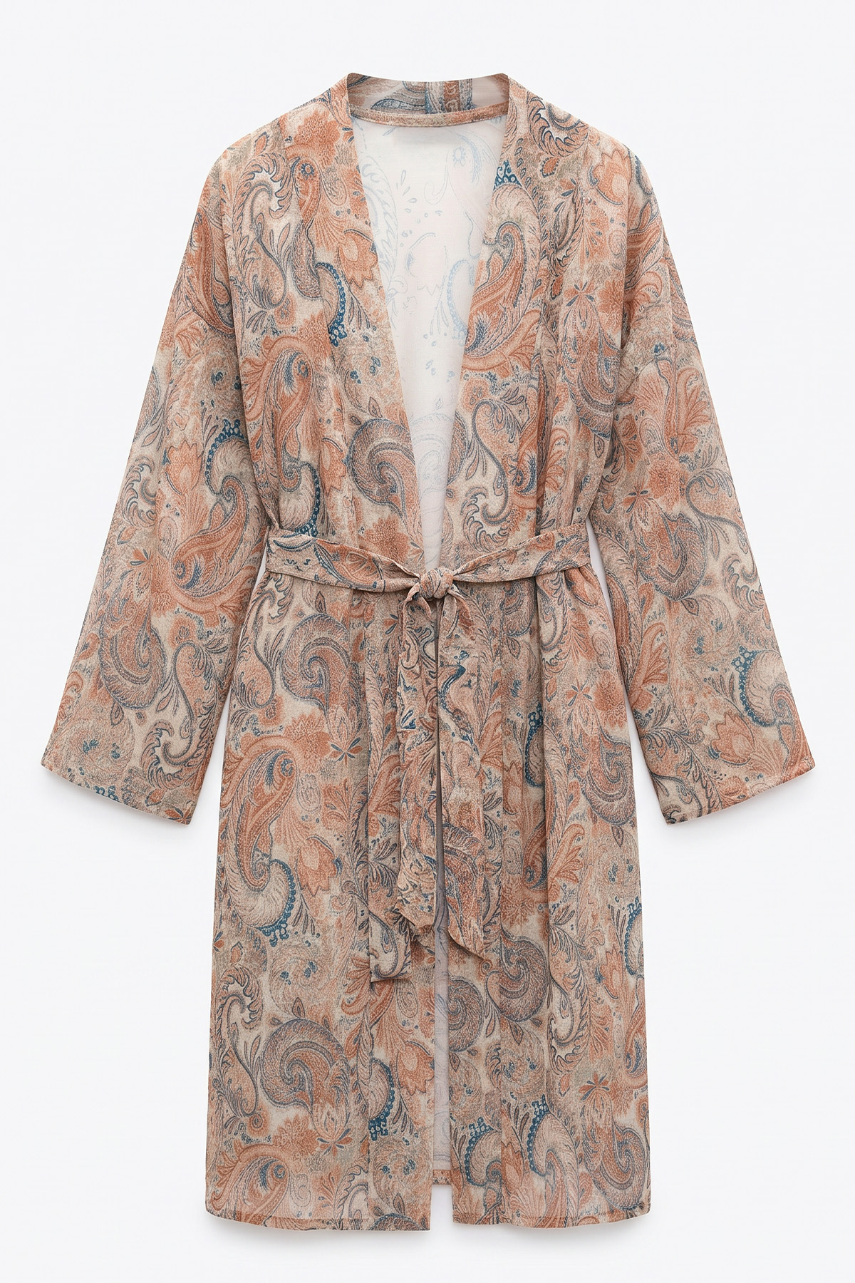 Şal Desenli Uzun Kimono 2397 - PUDRA |  