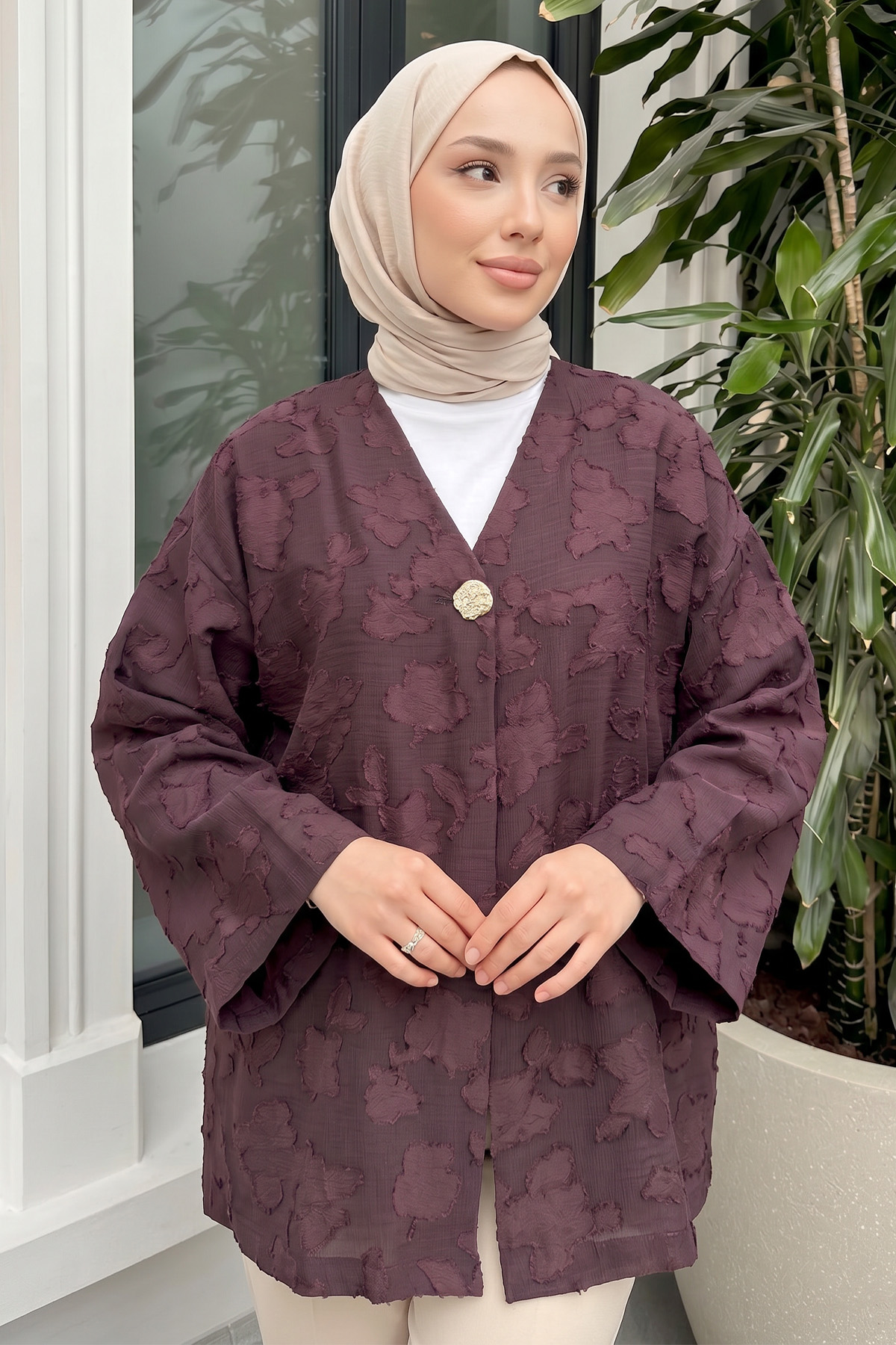 Jakar Detaylı Kimono Y0111 - MÜRDÜM |  