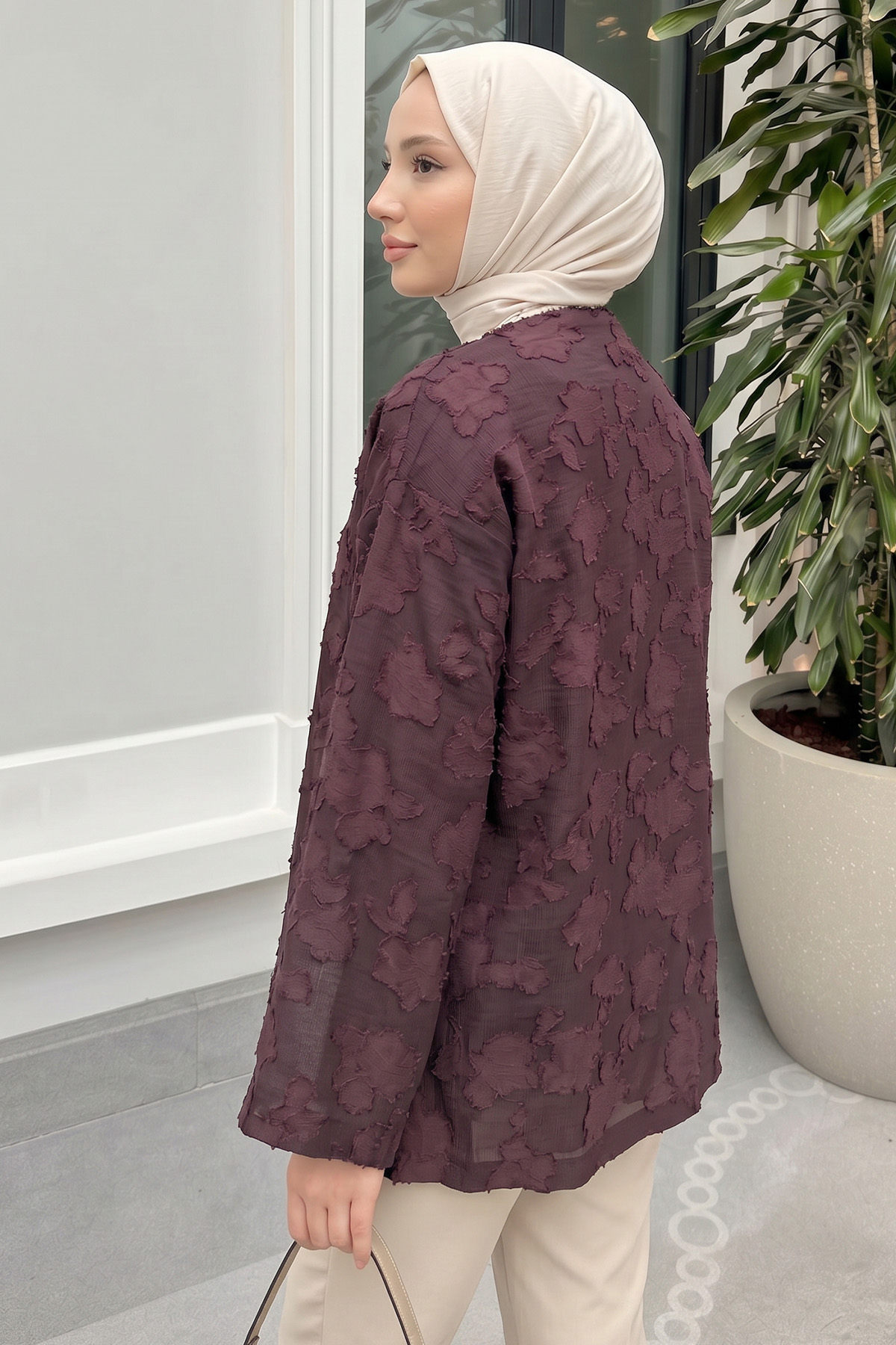 Jakar Detaylı Kimono Y0111 - MÜRDÜM |  