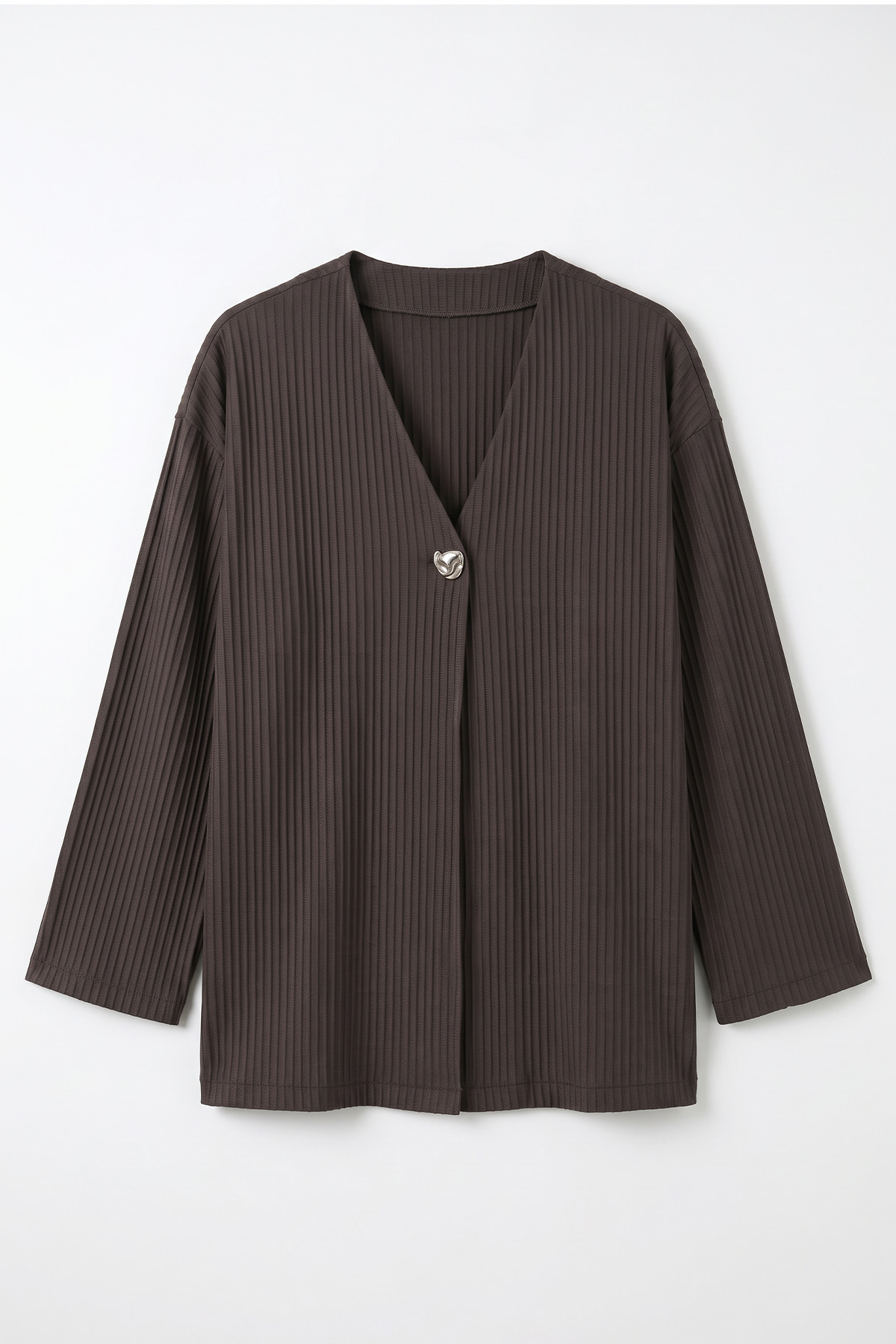 Tek Düğmeli Kimono Y0130 - KAHVERENGİ |  
