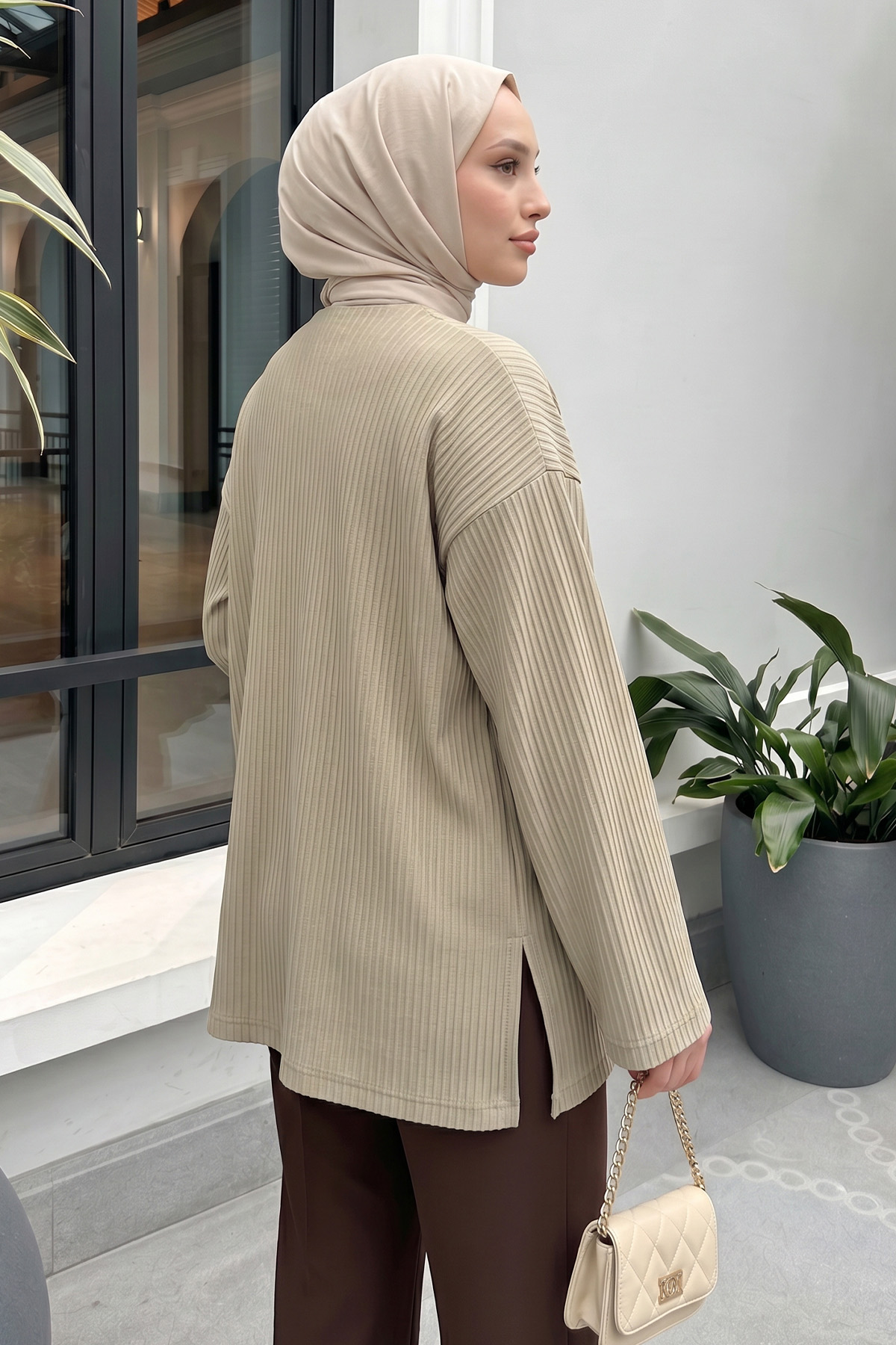 Tek Düğmeli Kimono Y0130 - AÇIK HAKİ |  