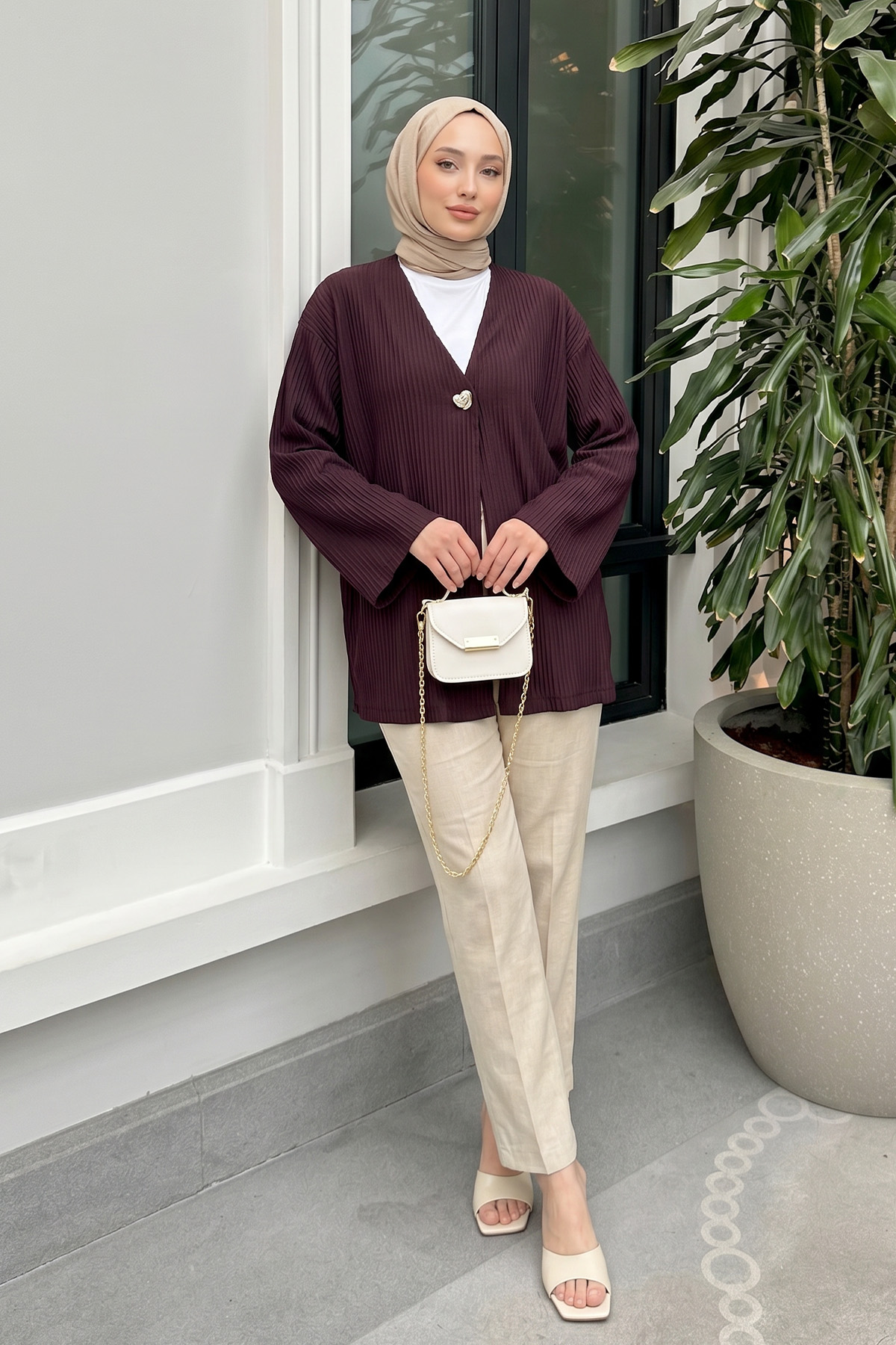 Tek Düğmeli Kimono Y0130 - MÜRDÜM |  