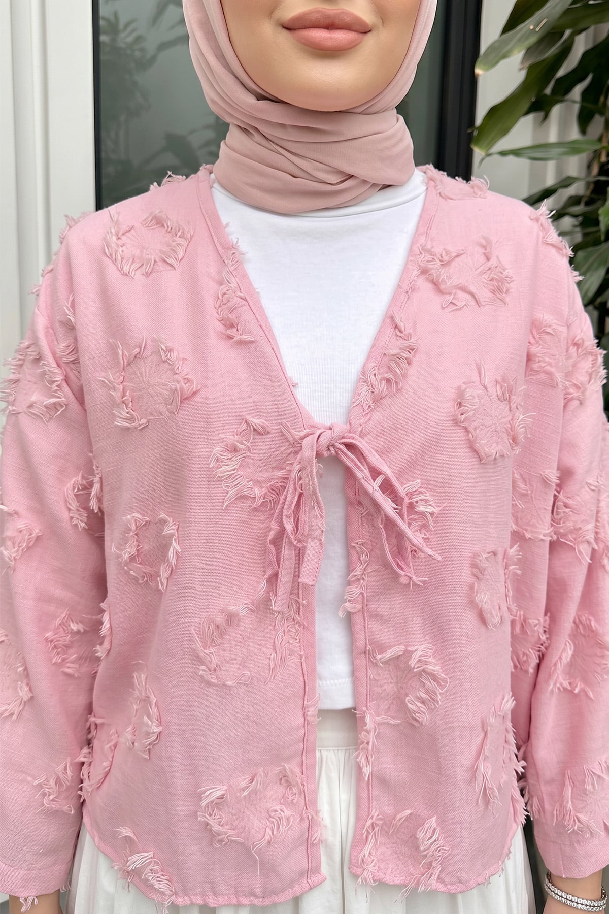 Püskül Detaylı Kimono 2352 - PEMBE |  
