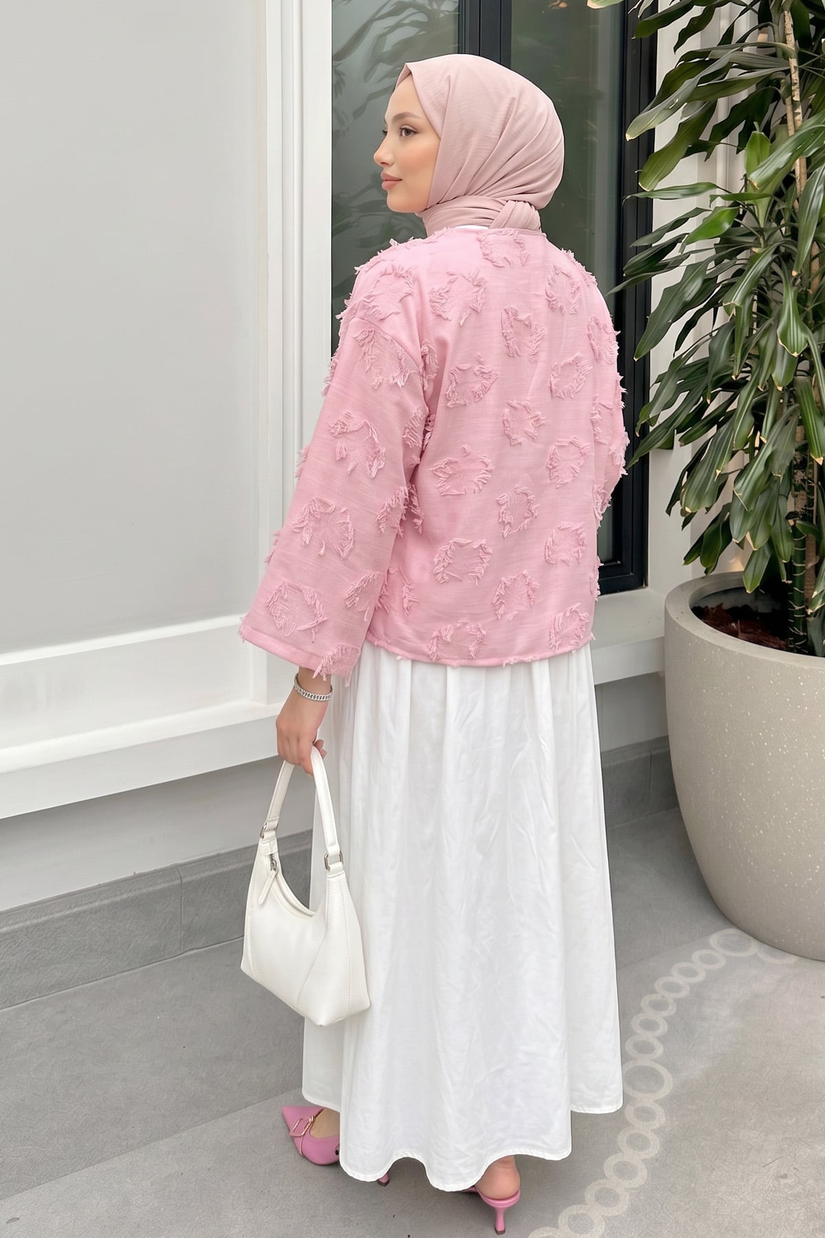Püskül Detaylı Kimono 2352 - PEMBE |  