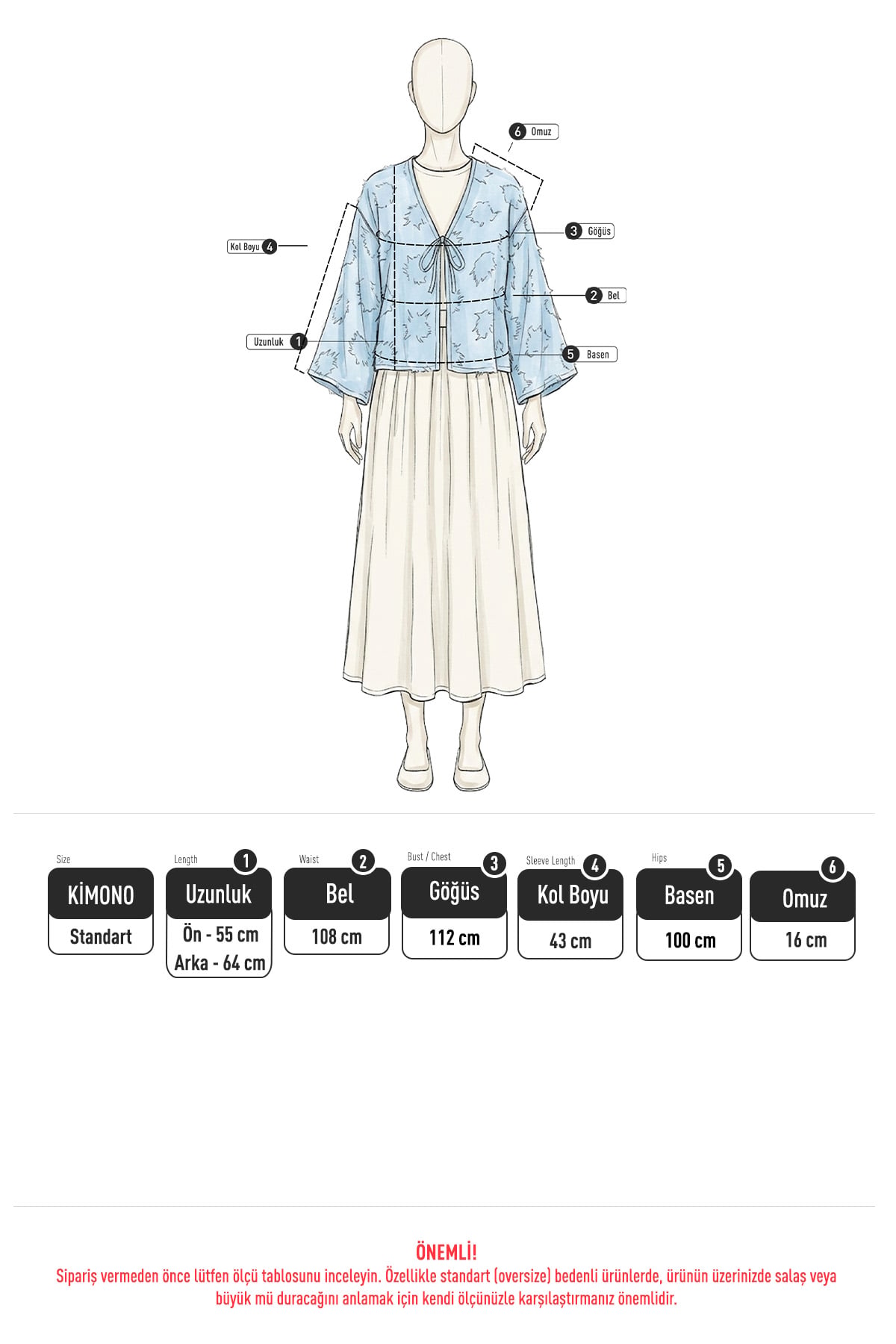 Püskül Detaylı Kimono 2352 - SARI |  