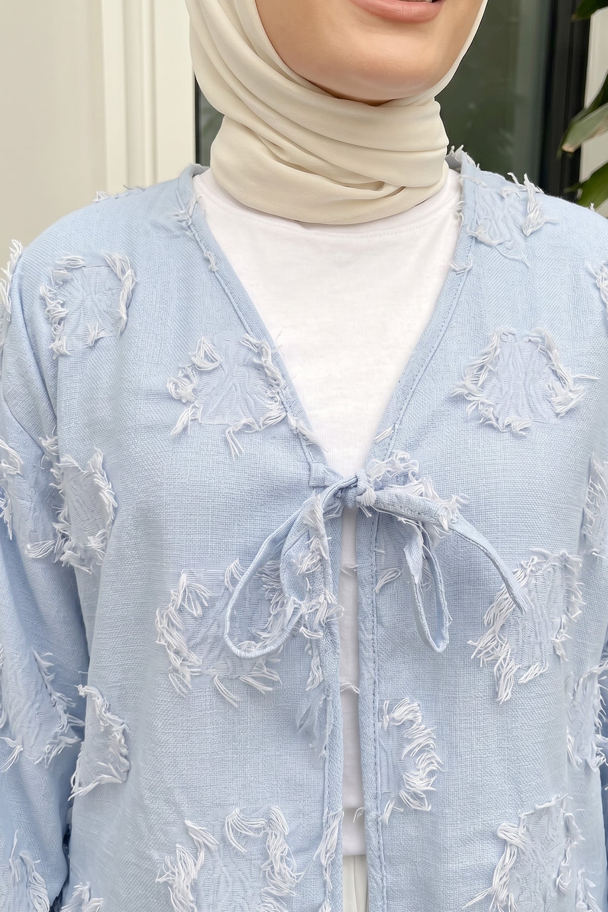 Püskül Detaylı Kimono 2352 - BEBE MAVİSİ |  