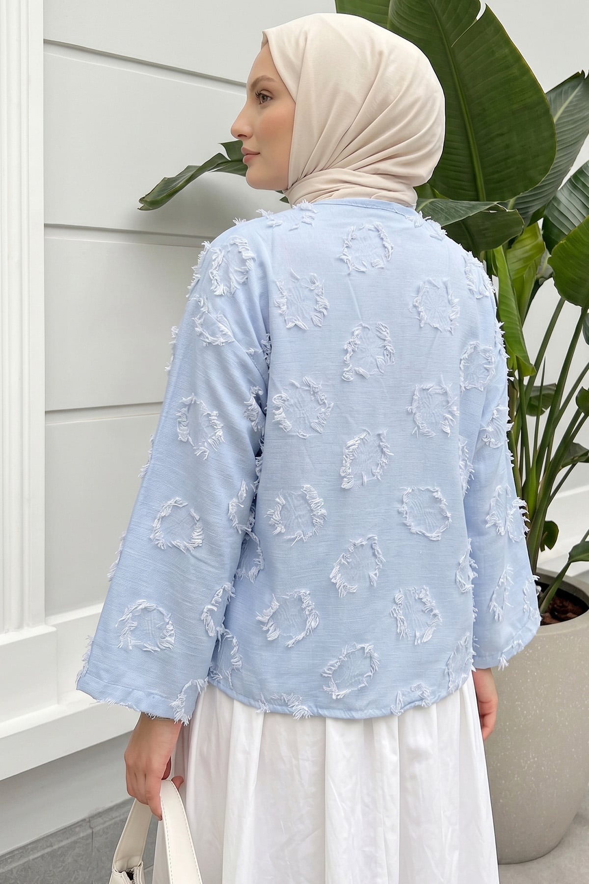 Püskül Detaylı Kimono 2352 - BEBE MAVİSİ |  
