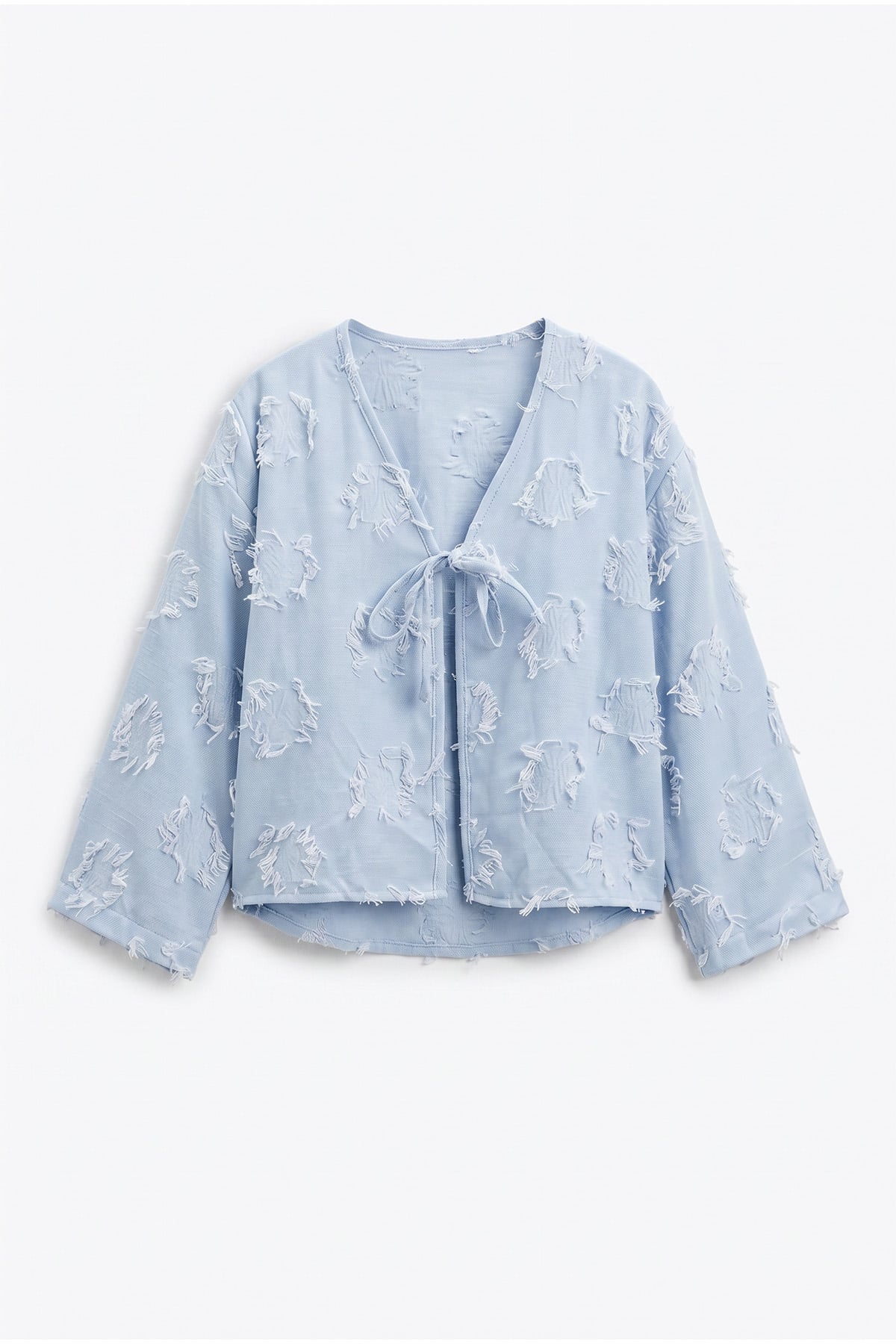 Püskül Detaylı Kimono 2352 - BEBE MAVİSİ |  