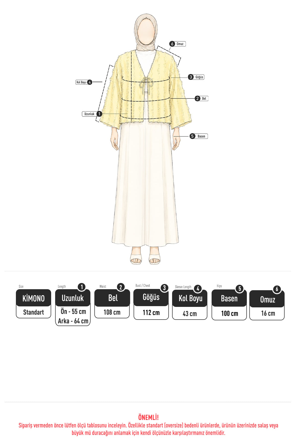 Çizgi Püsküllü Kimono 2353 - BEBE MAVİSİ |  