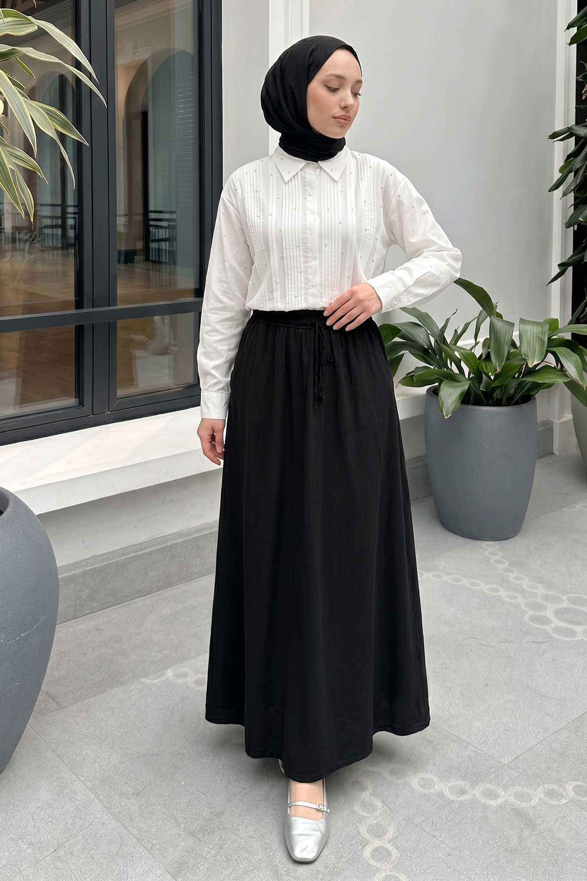 Çift Cepli Etek 31292 - SİYAH |  