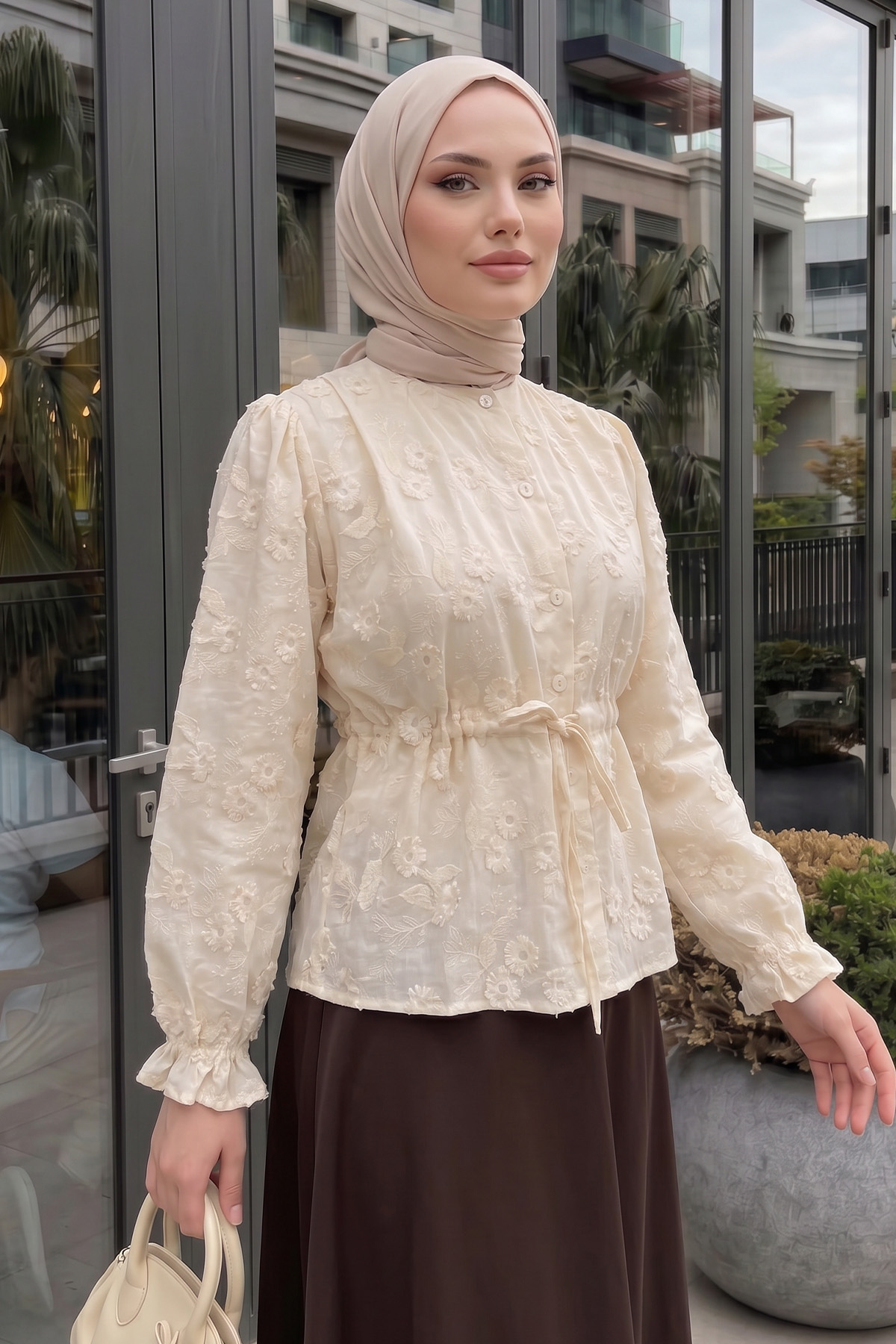 Brode Detaylı Gömlek 2685 - BEJ |  