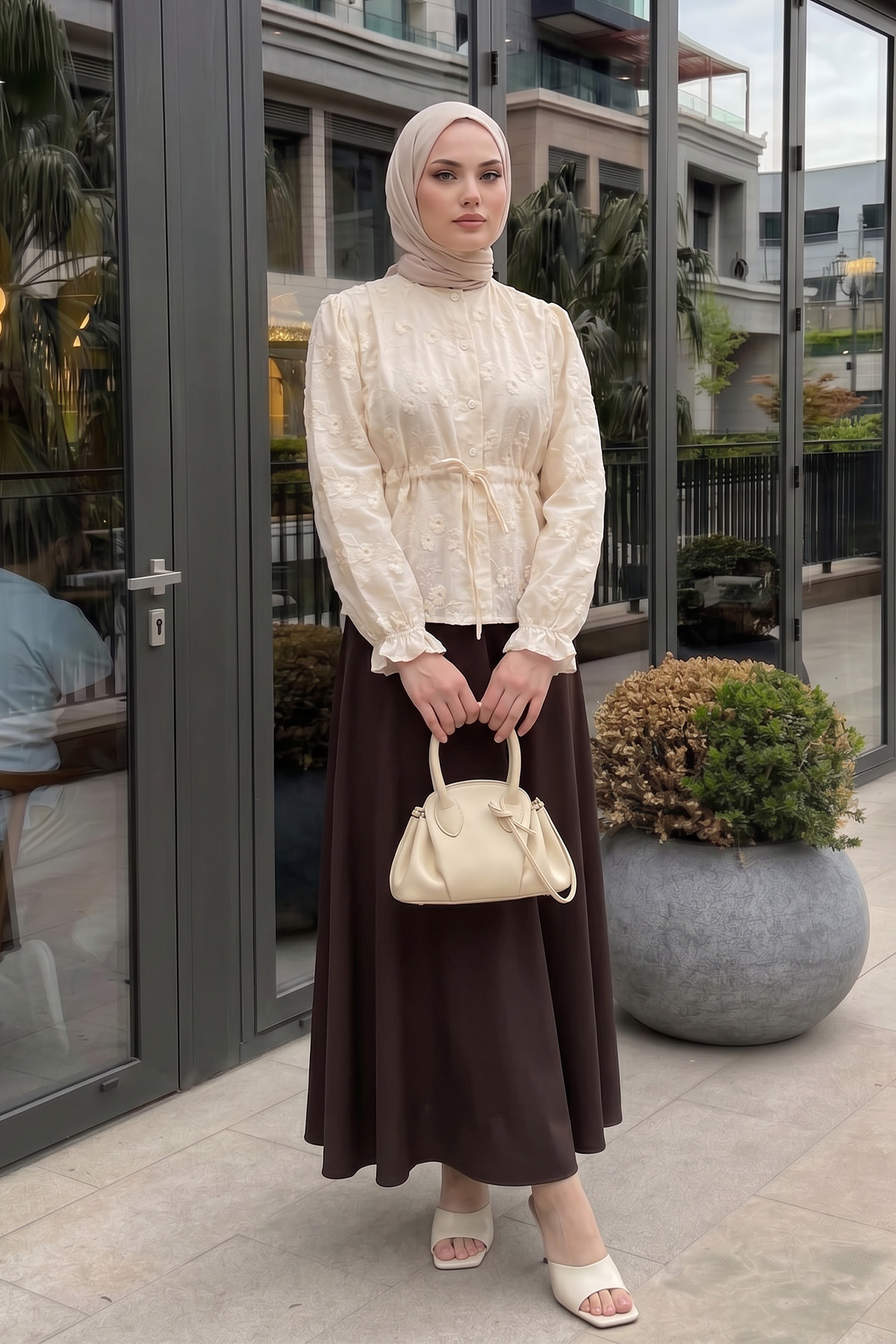 Brode Detaylı Gömlek 2685 - BEJ |  