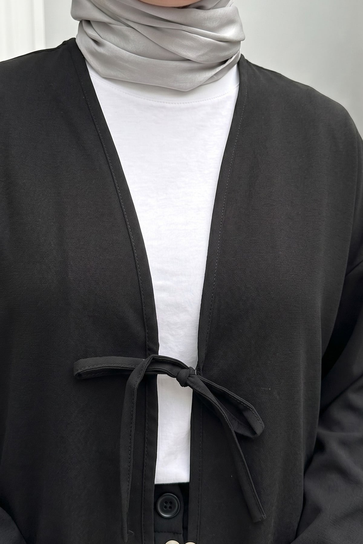 İp Bağcıklı Kimono 40046 - SİYAH |  