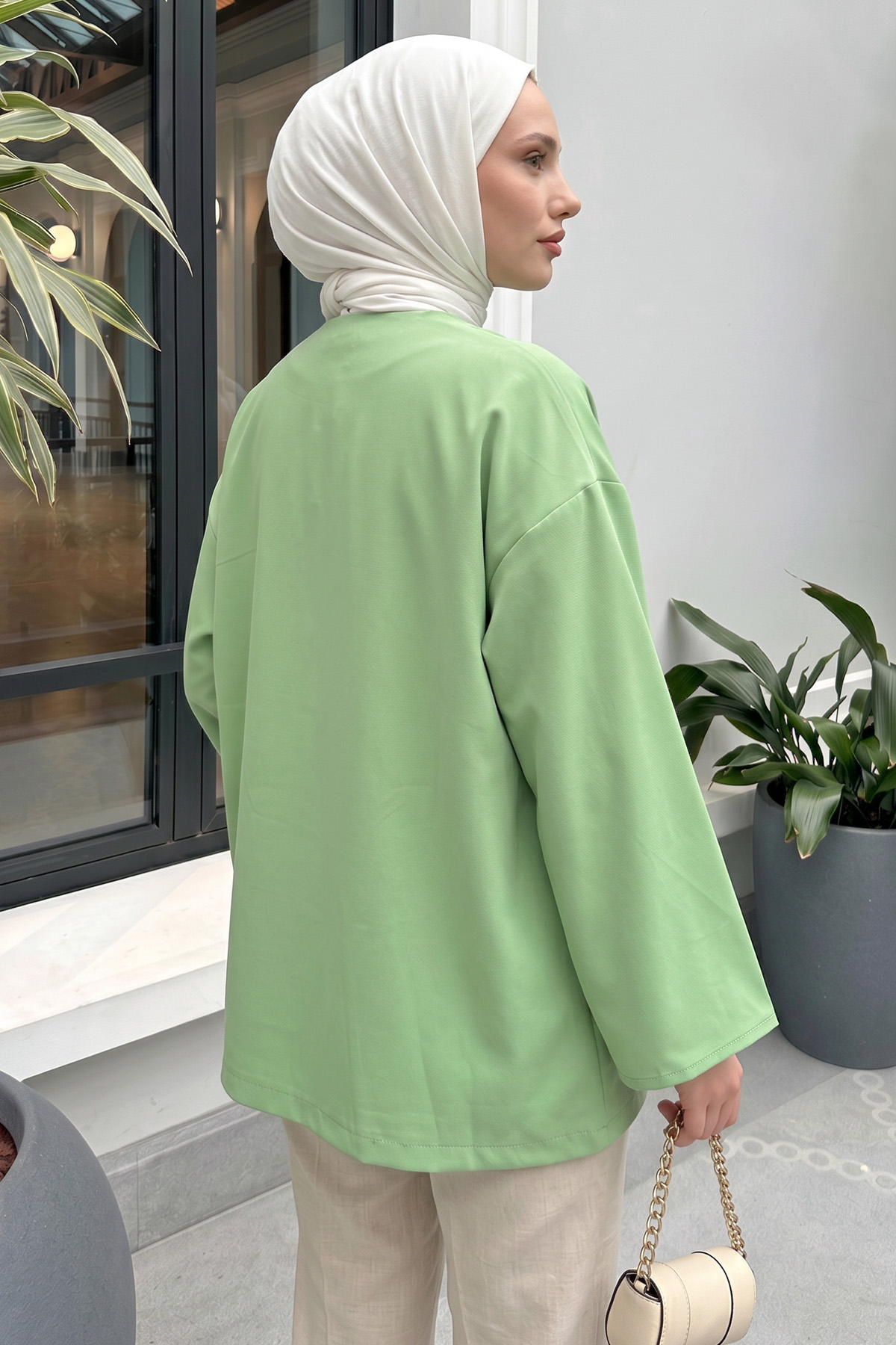 İp Bağcıklı Kimono 40046 - YEŞİL |  