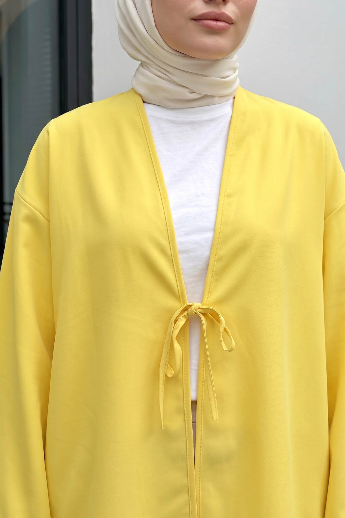 İp Bağcıklı Kimono 40046 - SARI |  