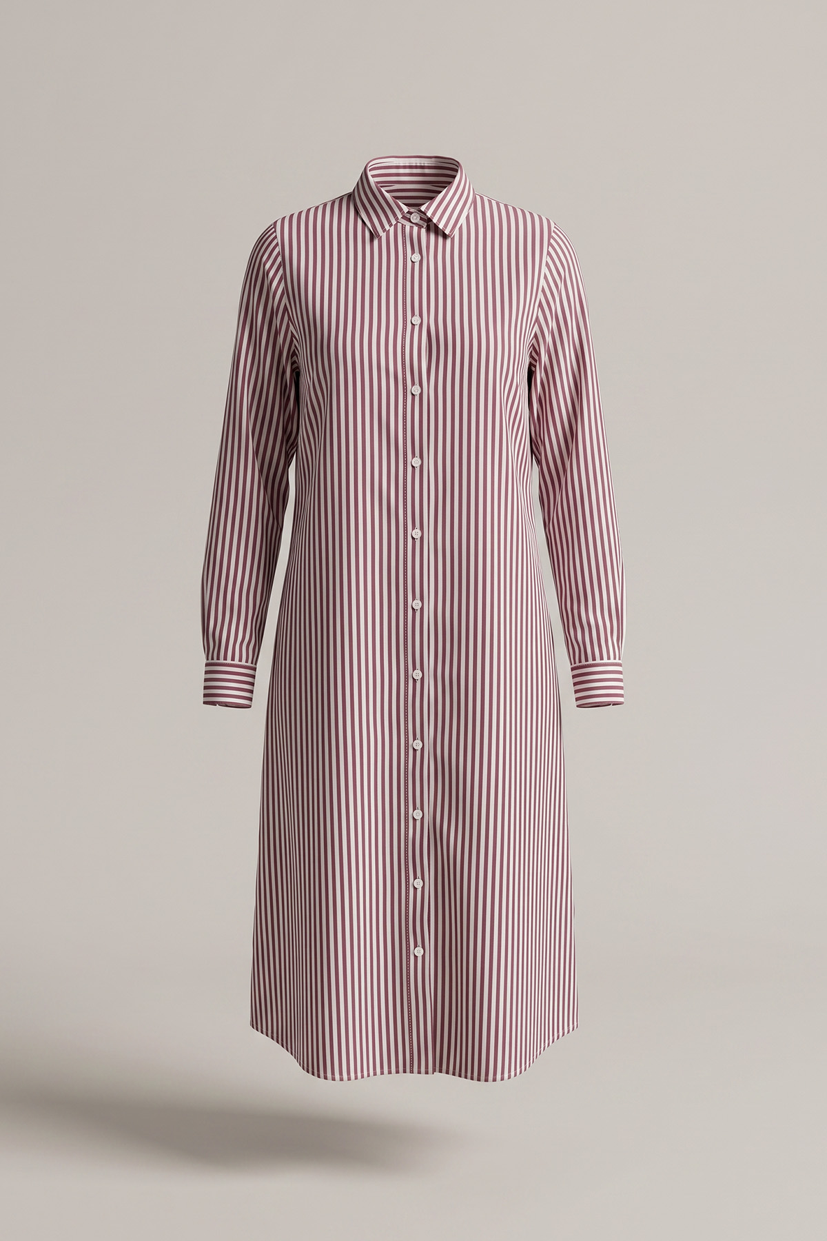 Çizgili Uzun Tunik 3125 - BORDO |  