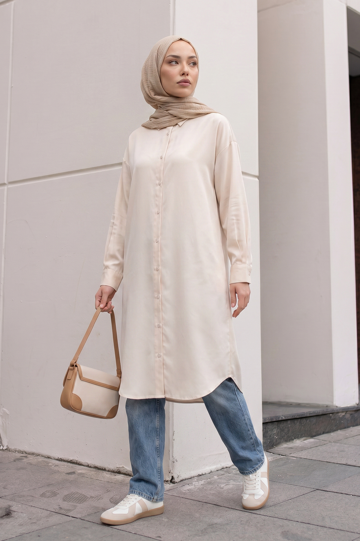 Basic Klasik Uzun Tunik 4061 - BEJ |  