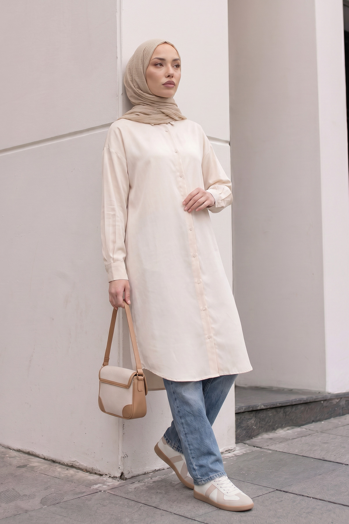 Basic Klasik Uzun Tunik 4061 - BEJ |  