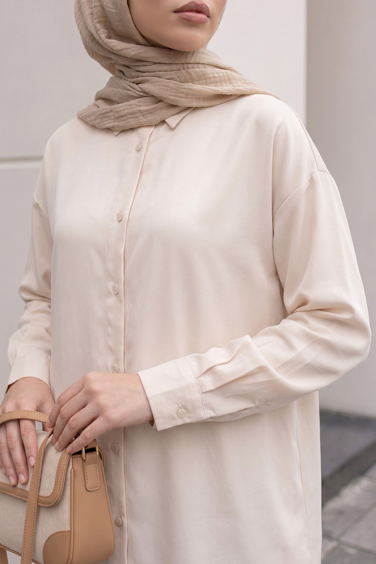 Basic Klasik Uzun Tunik 4061 - BEJ |  