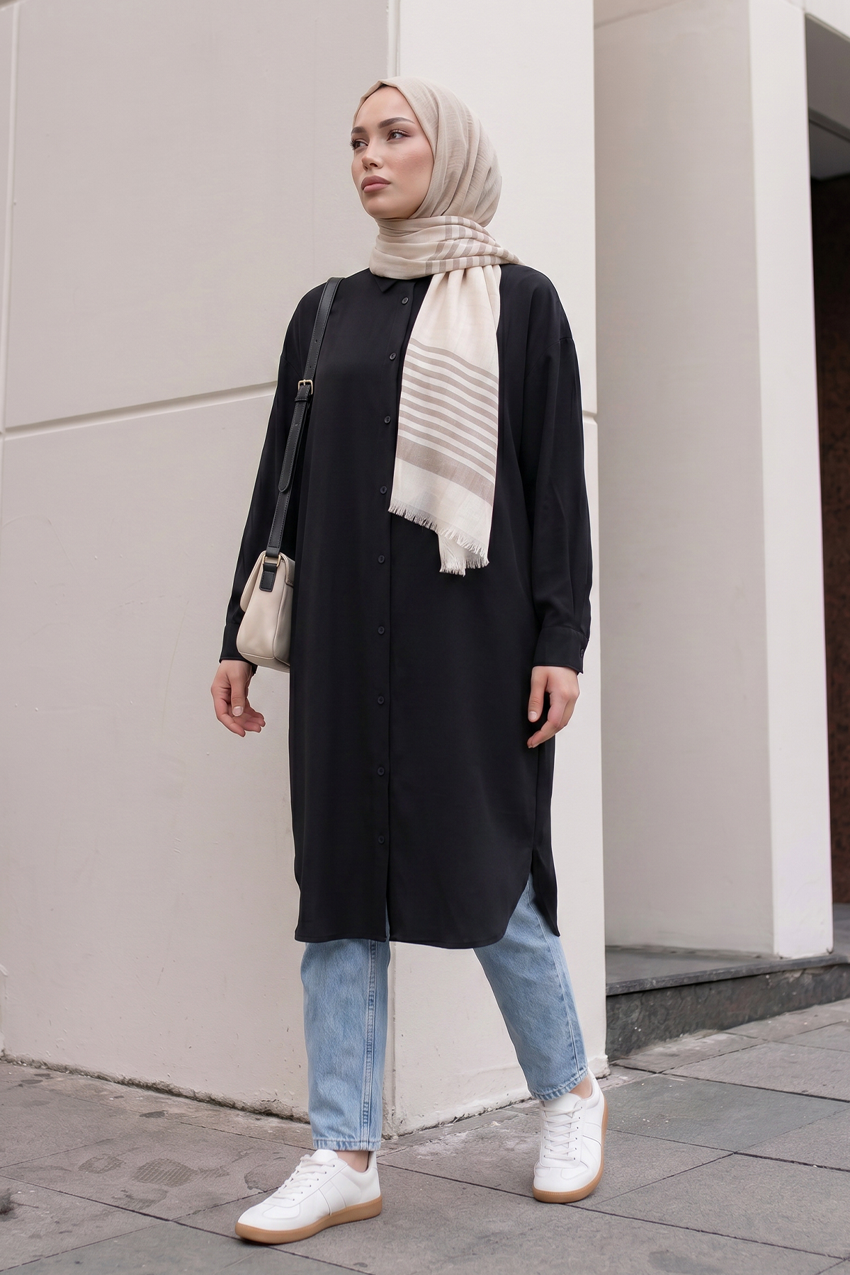 Basic Klasik Uzun Tunik 4061 - SİYAH |  
