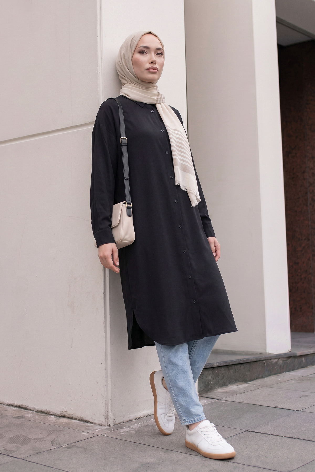 Basic Klasik Uzun Tunik 4061 - SİYAH |  