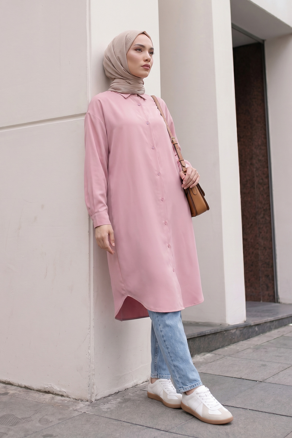 Basic Klasik Uzun Tunik 4061 - PUDRA PEMBE |  