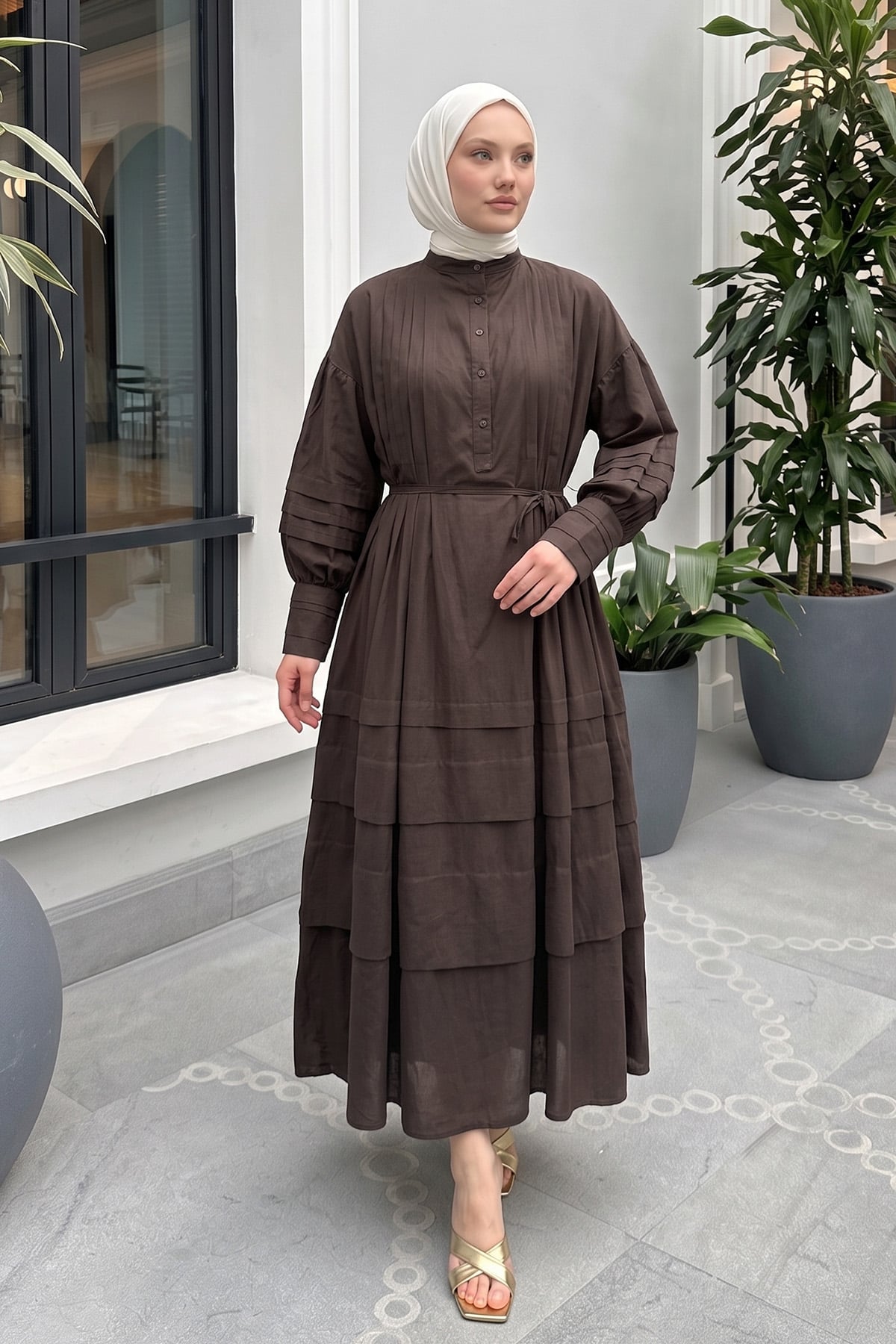 Vual Pile Elbise 255037 - KOYU KAHVE |  