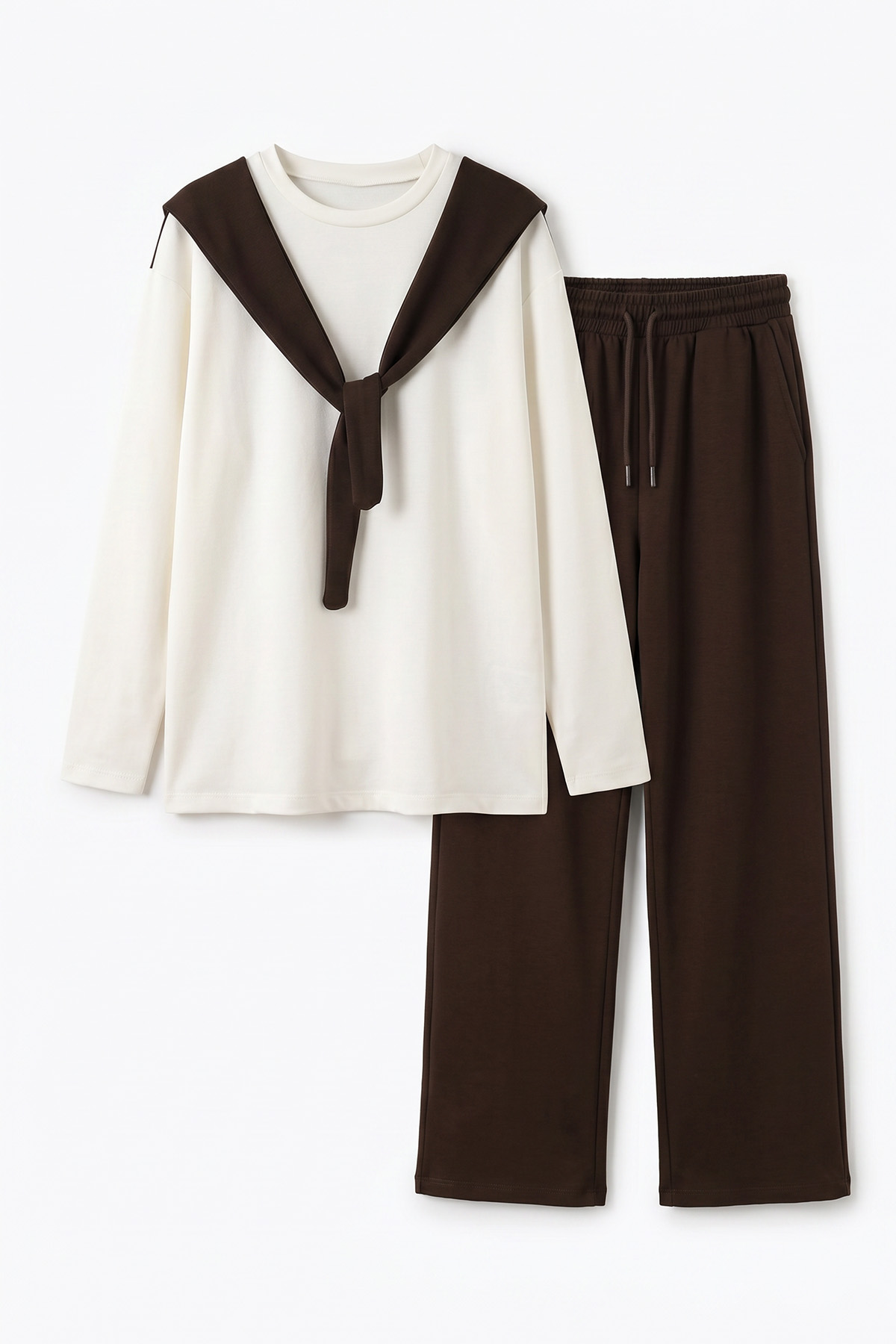 Drape Duo Takım 263006 - KOYU KAHVE |  