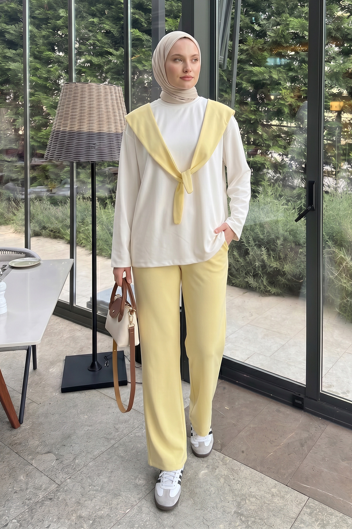 Drape Duo Takım 263006 - TEREYAĞ SARISI |  