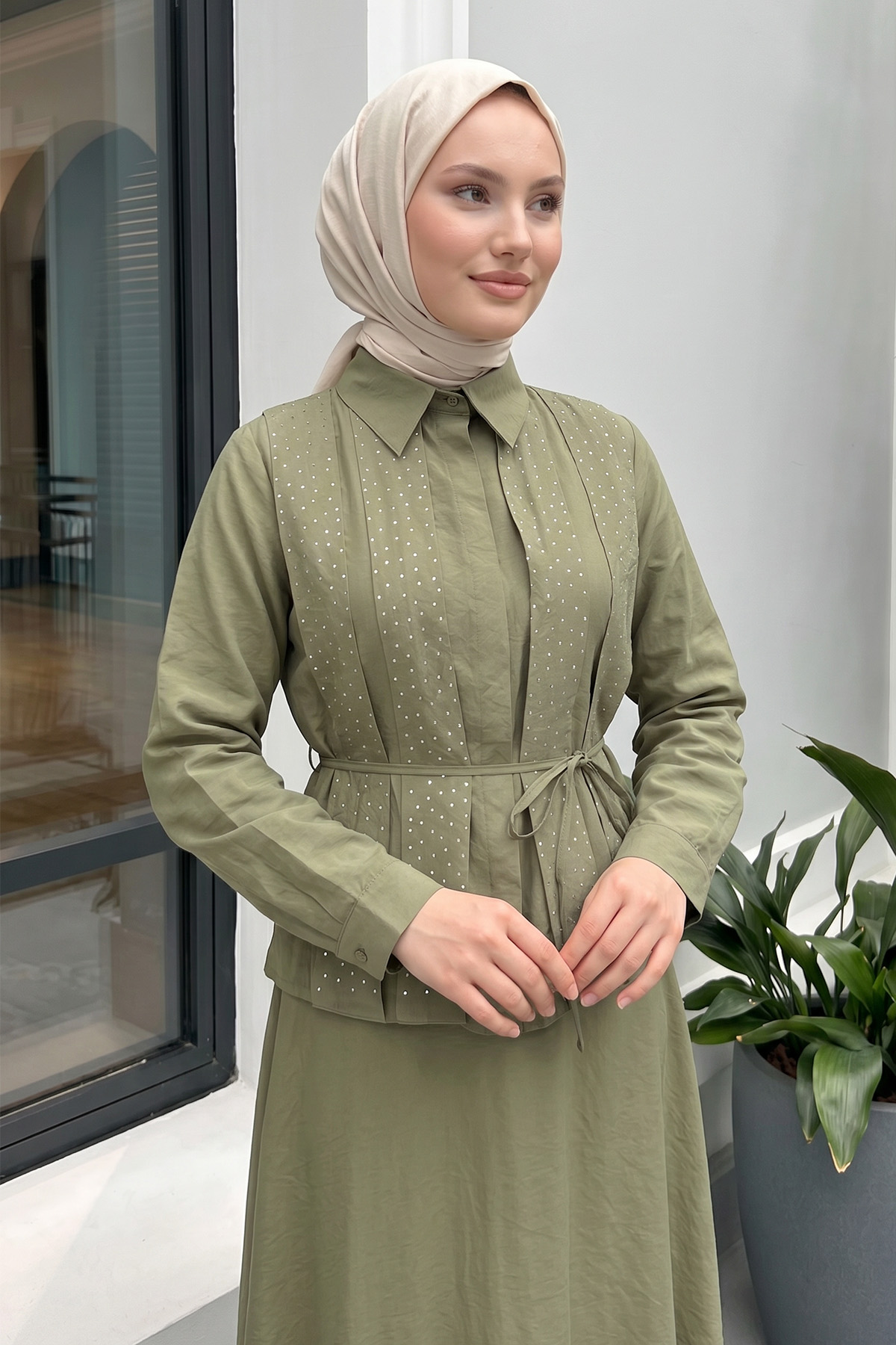 Taş Detaylı Takım 494004 - HAKİ |  