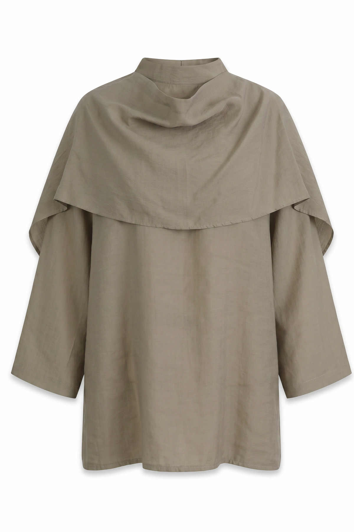 Şal Detaylı Tunik Y0151 - AÇIK HAKİ |  