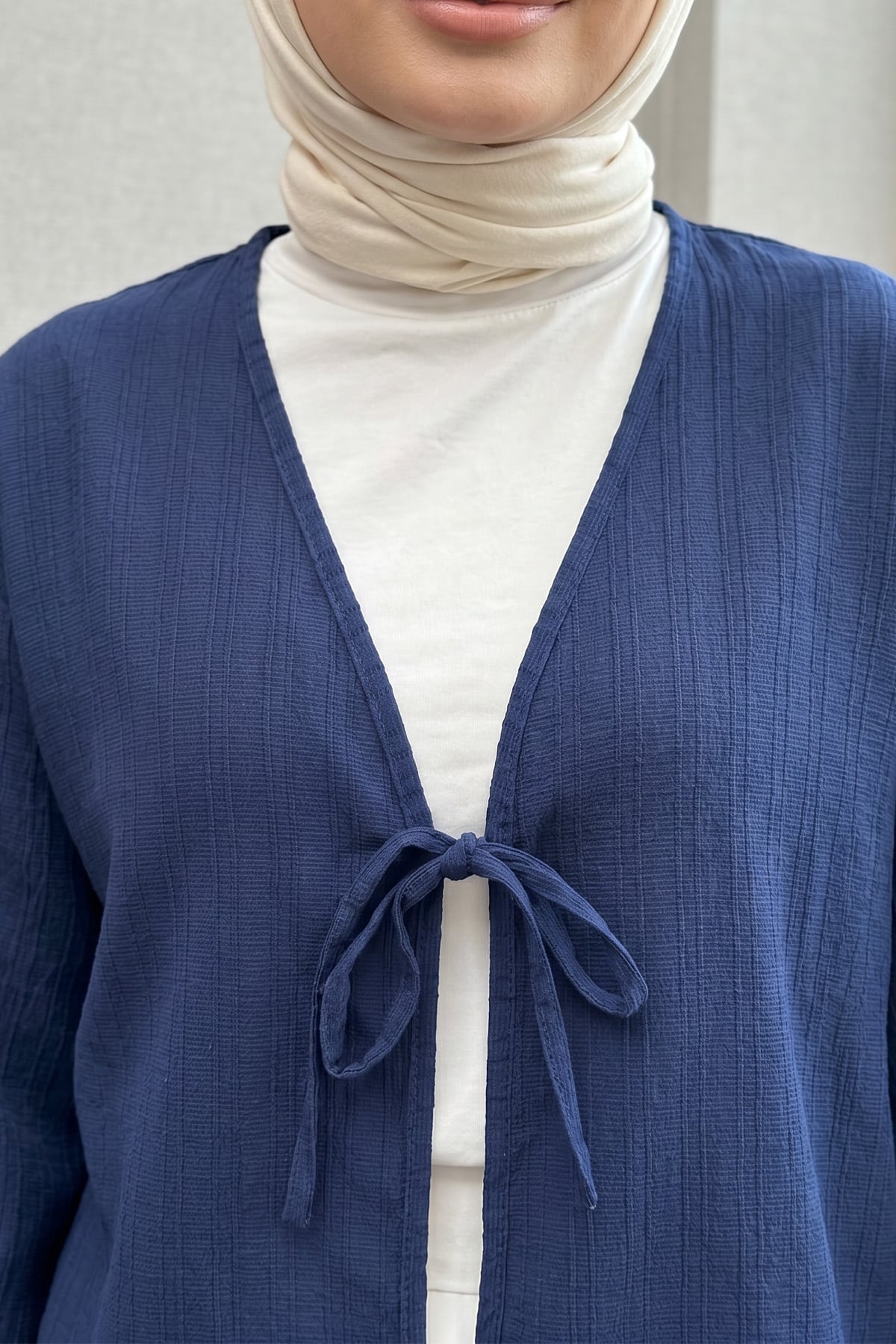 Çizgi Desenli Kimono 2359 - LACİVERT |  