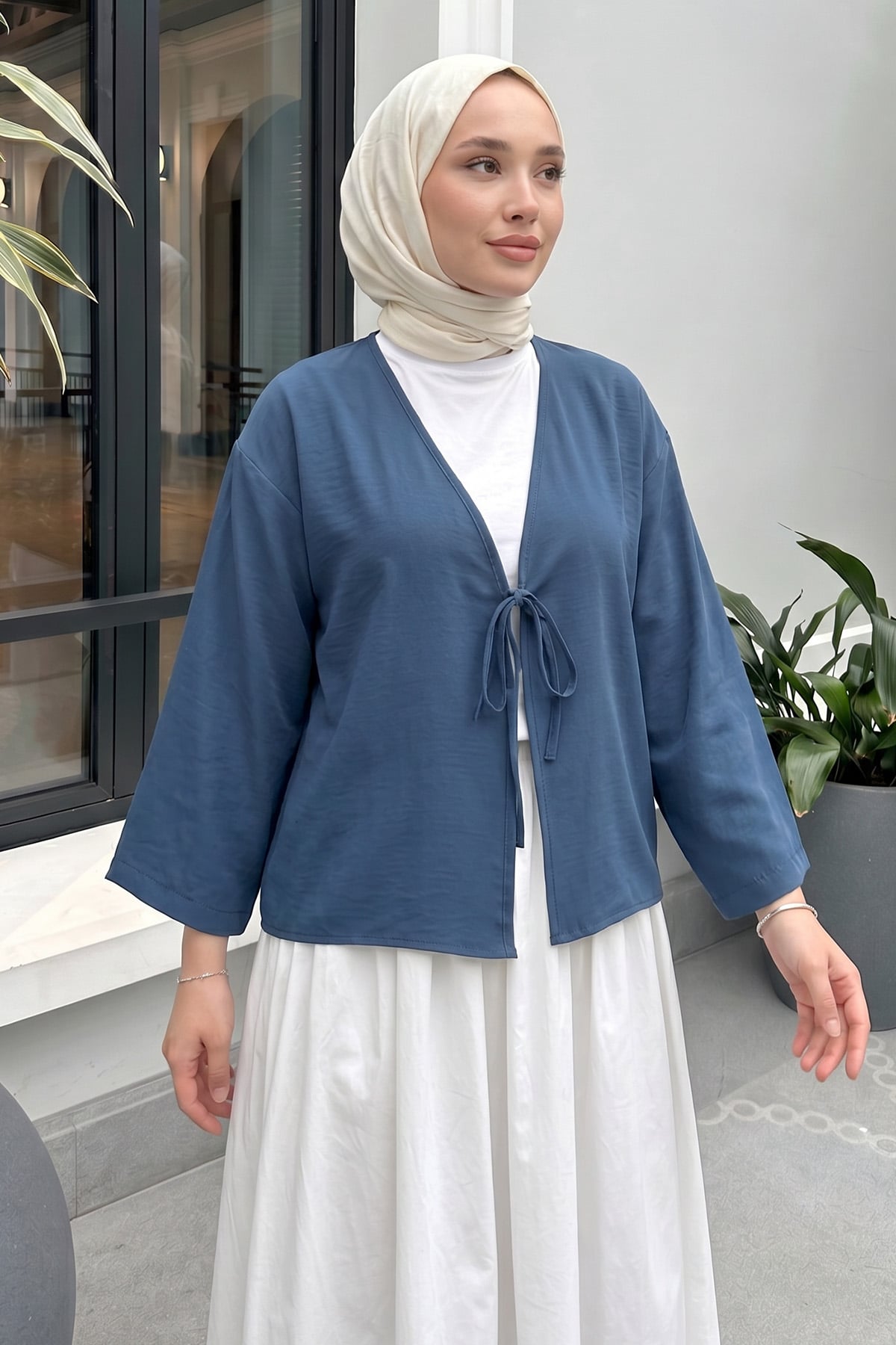 İp Bağcıklı Kimono 2362 - İNDİGO |  