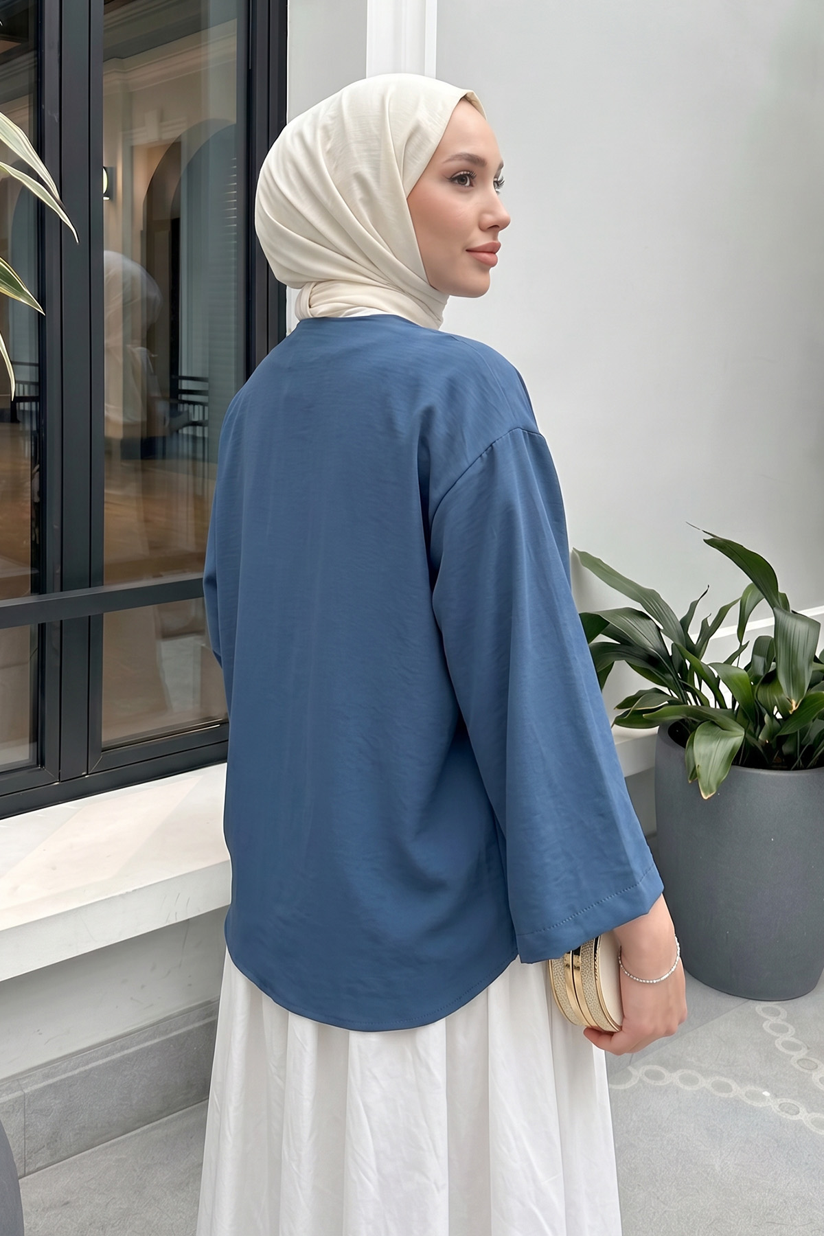 İp Bağcıklı Kimono 2362 - İNDİGO |  