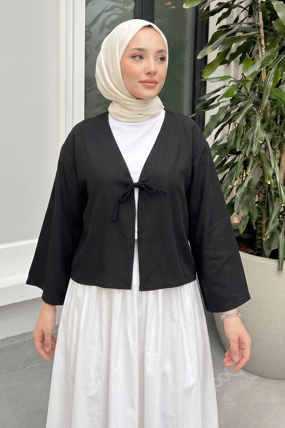 İp Bağcıklı Kimono 2362 - SİYAH |  