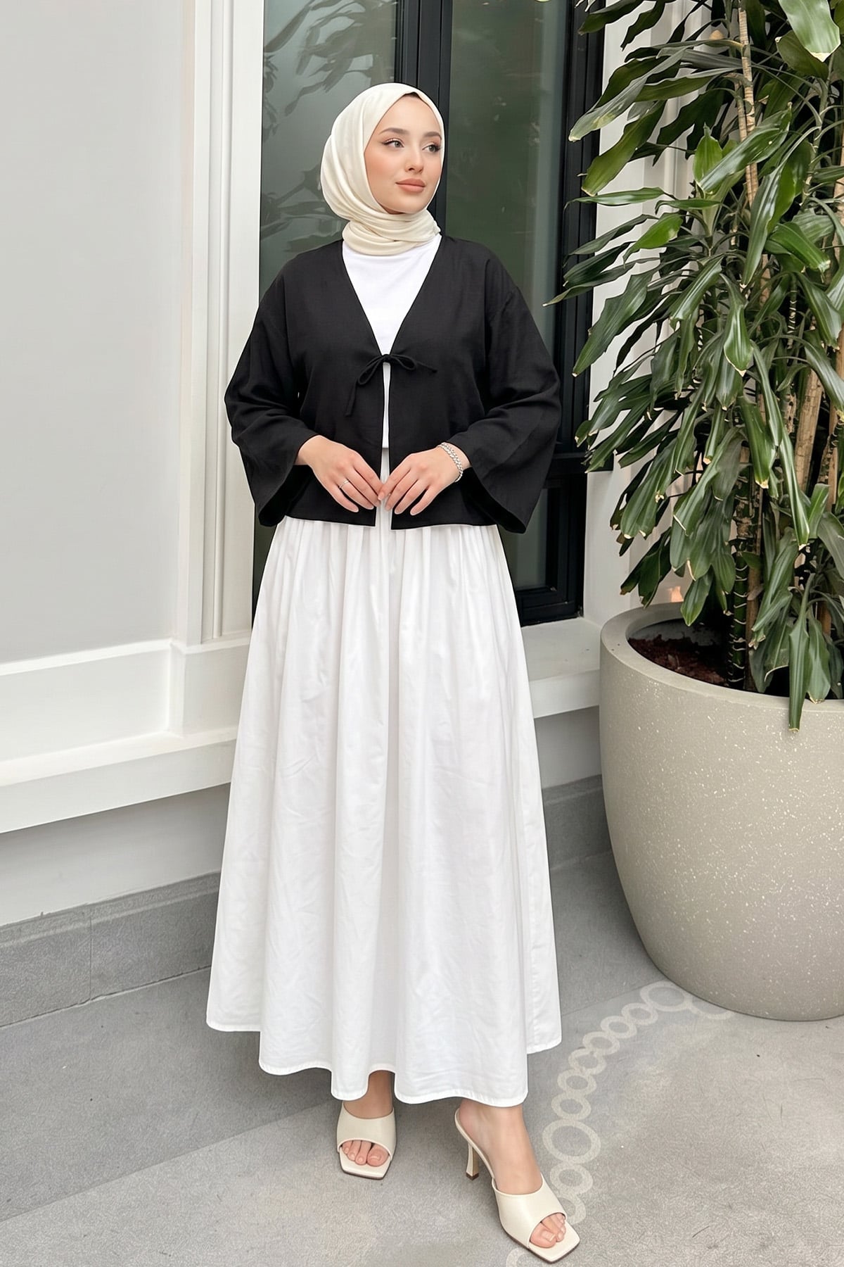 İp Bağcıklı Kimono 2362 - SİYAH |  