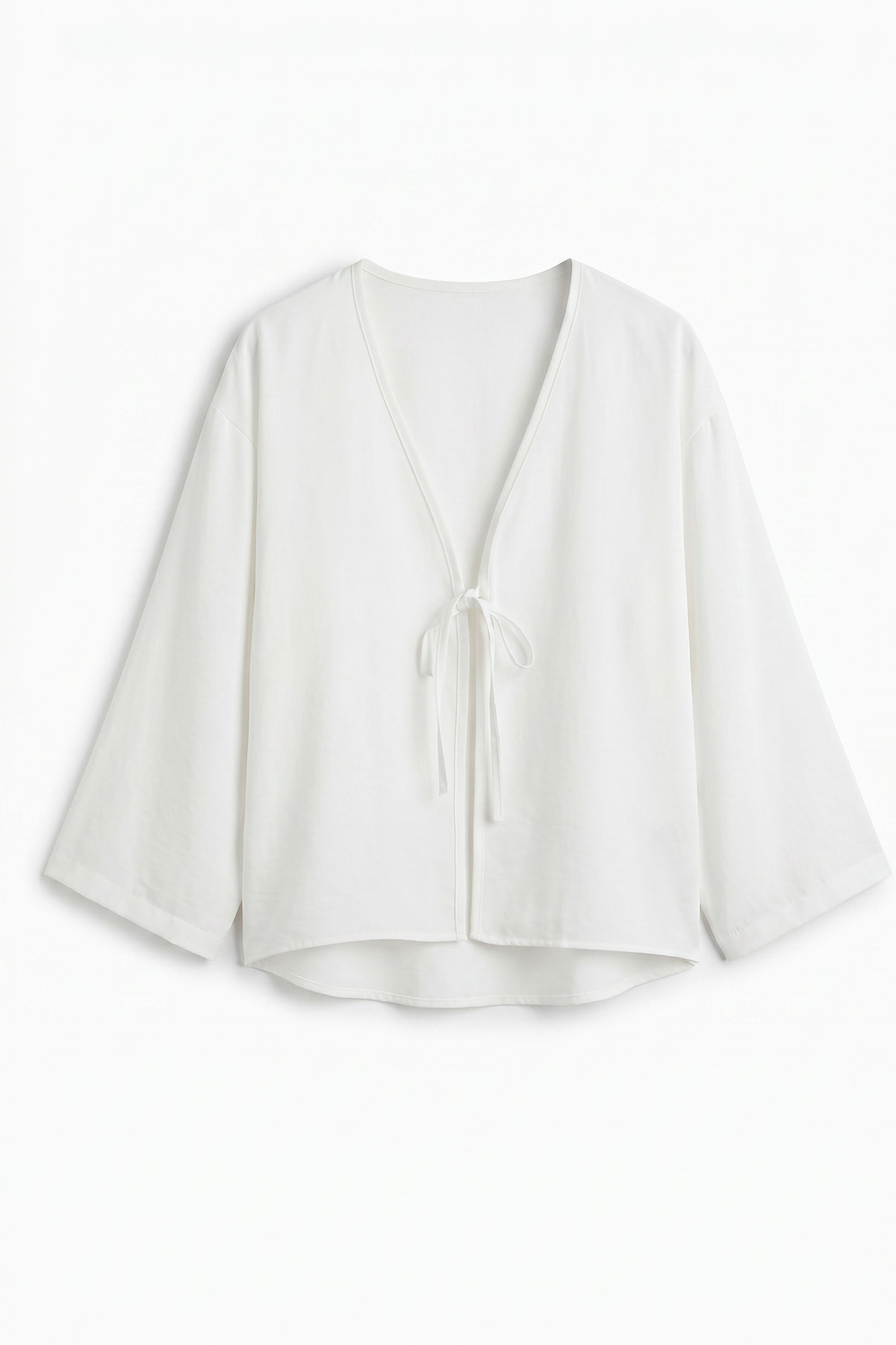İp Bağcıklı Kimono 2362 - BEYAZ |  