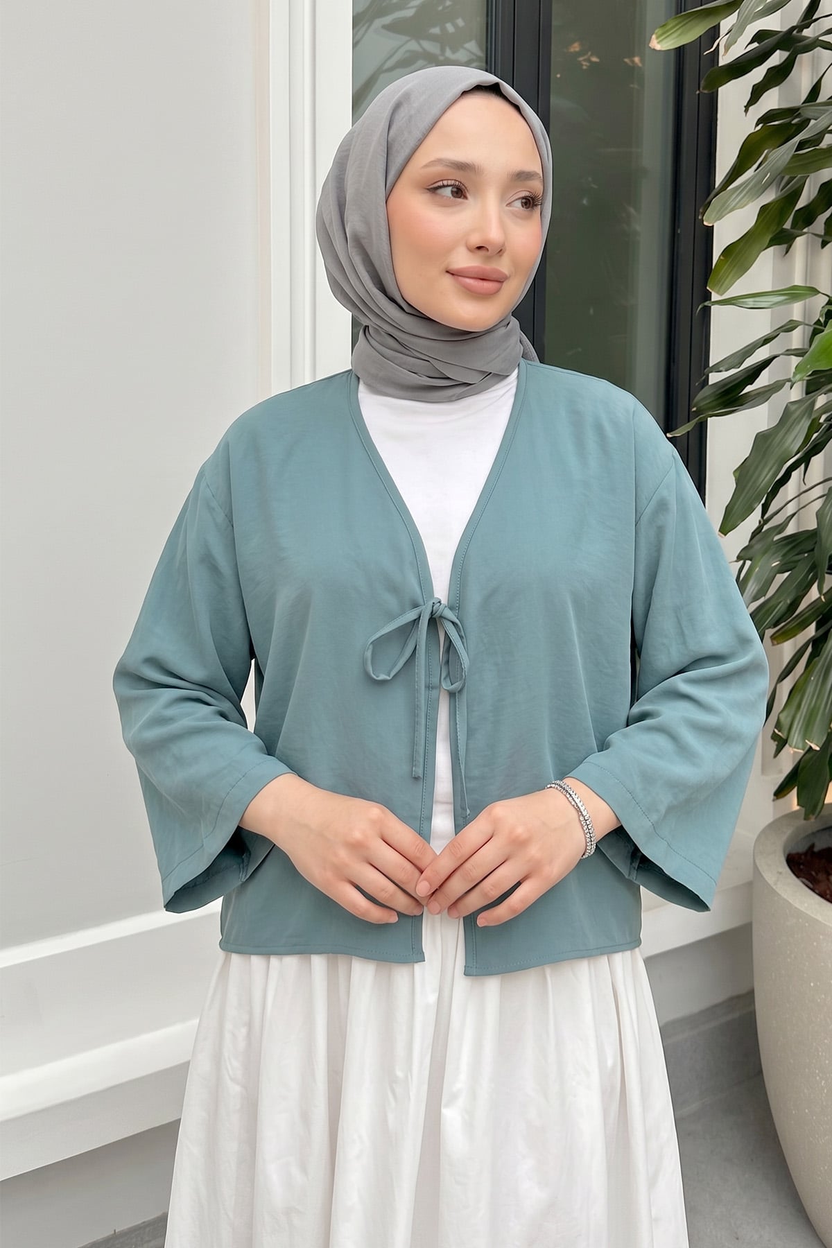 İp Bağcıklı Kimono 2362 - MİNT YEŞİLİ |  