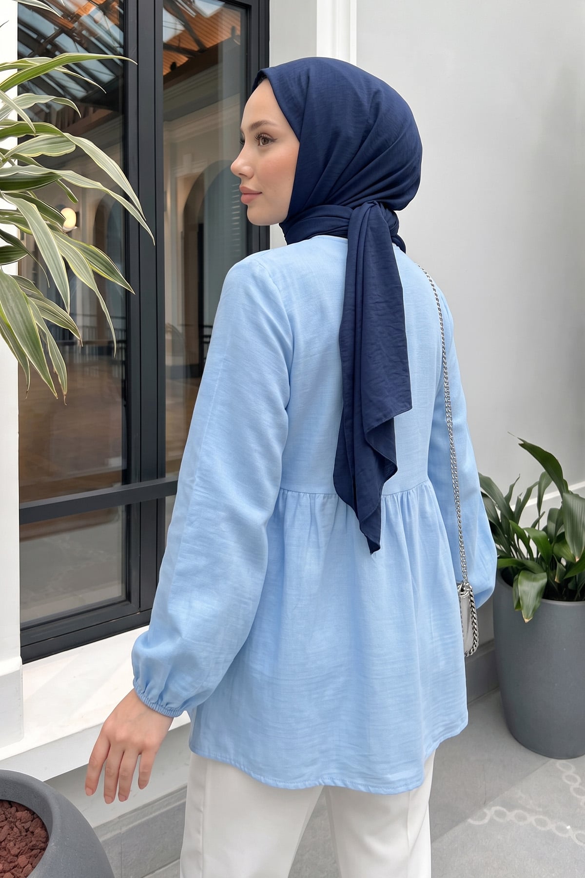 Çapraz Bağlamalı Kimono 43458 - BEBE MAVİSİ |  
