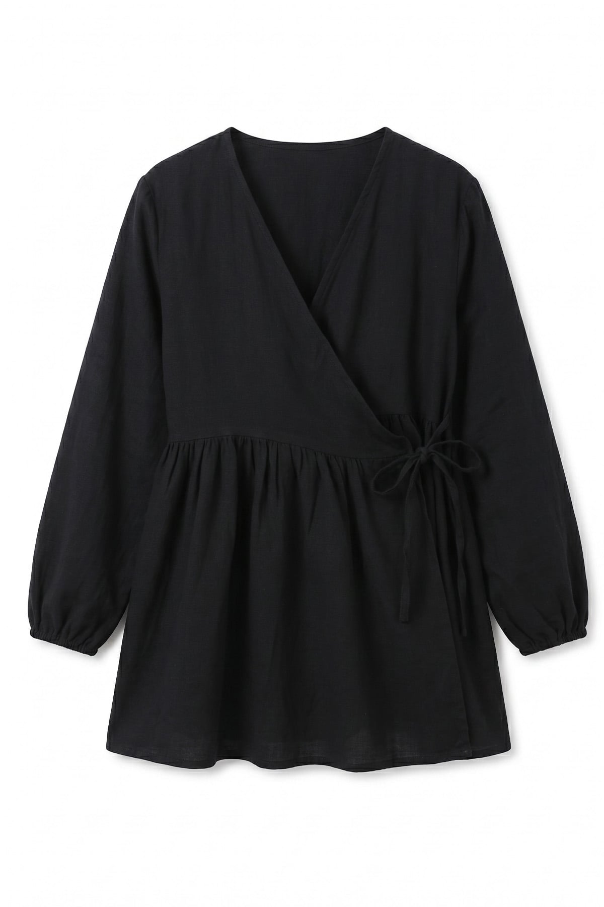 Çapraz Bağlamalı Kimono 43458 - SİYAH |  