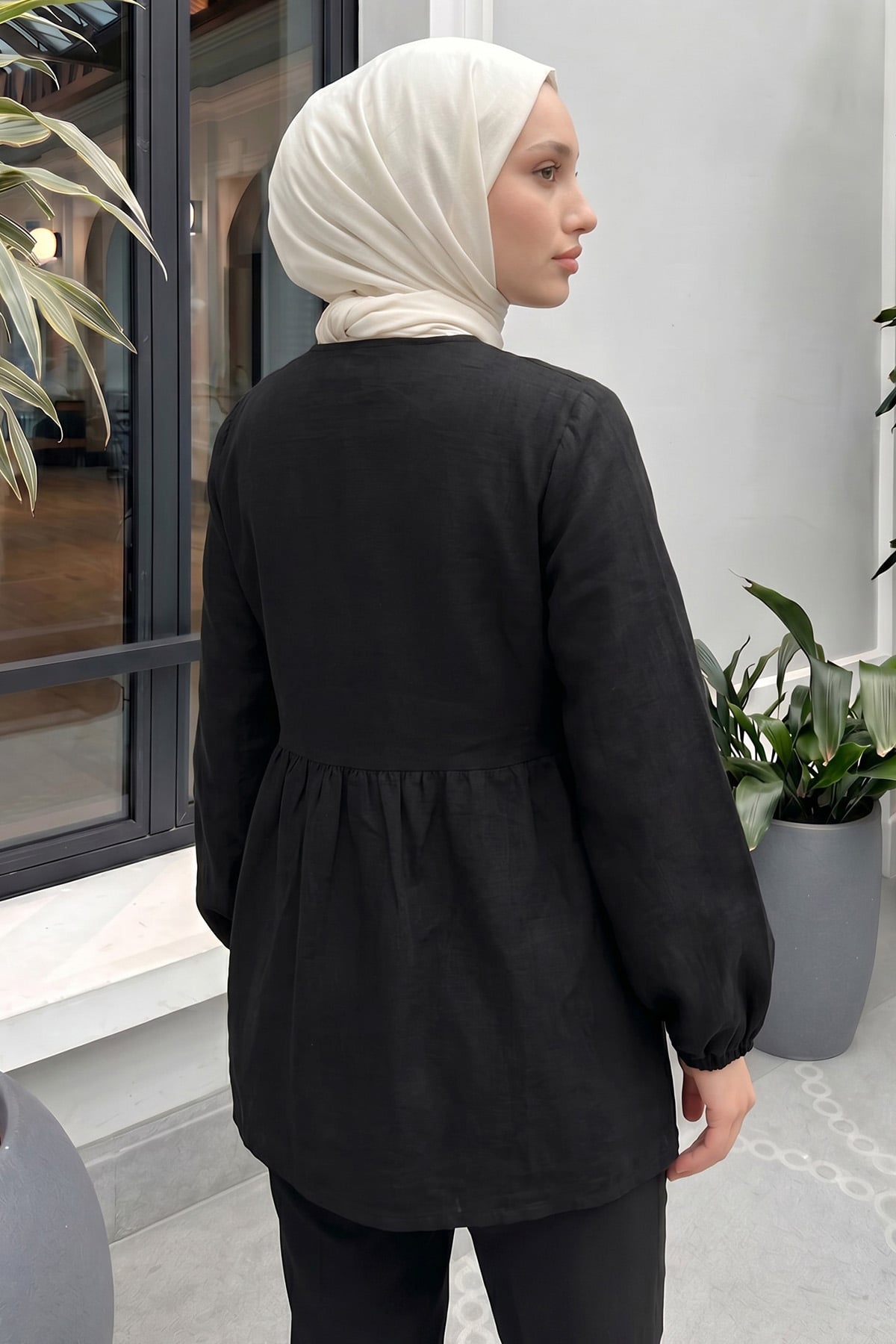 Çapraz Bağlamalı Kimono 43458 - SİYAH |  