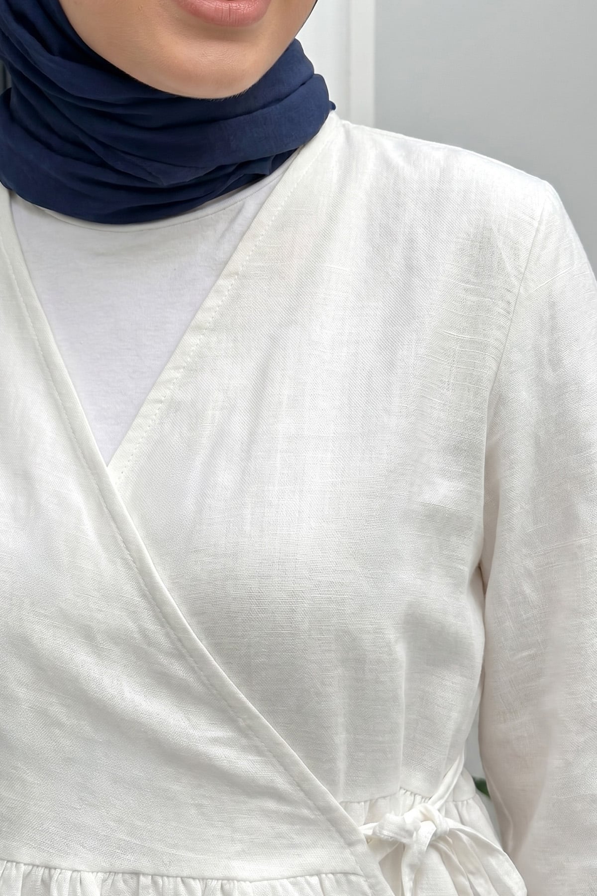 Çapraz Bağlamalı Kimono 43458 - BEYAZ |  