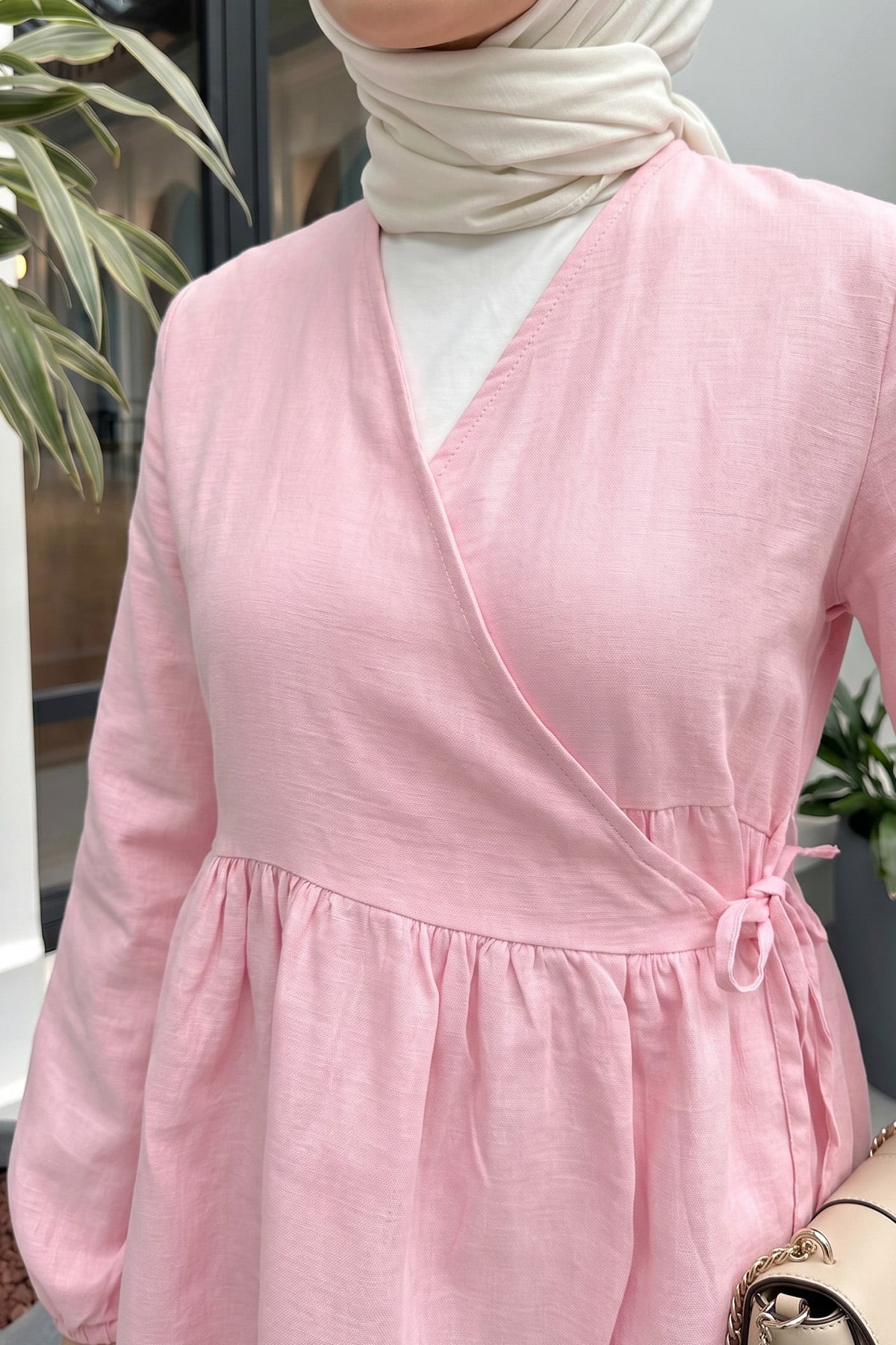 Çapraz Bağlamalı Kimono 43458 - AÇIK PEMBE |  