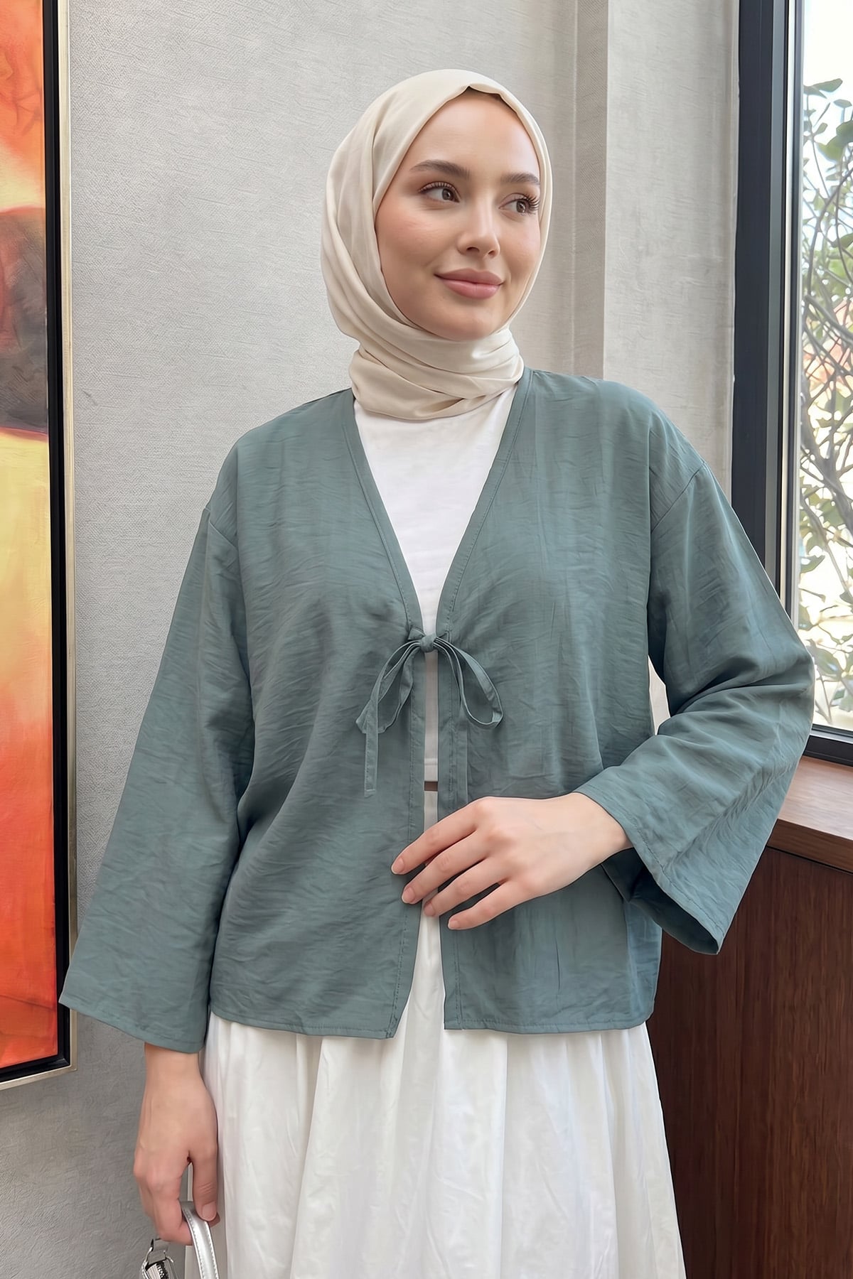Lora Kimono 2351 - KOYU MİNT YEŞİLİ |  