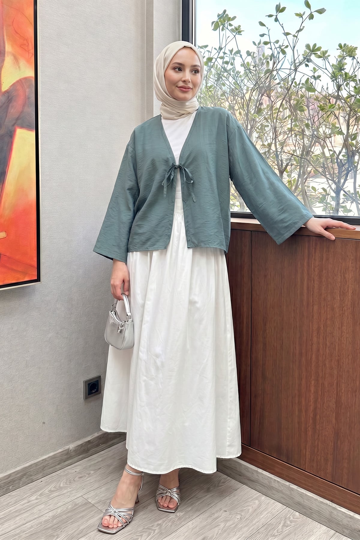 Lora Kimono 2351 - KOYU MİNT YEŞİLİ |  