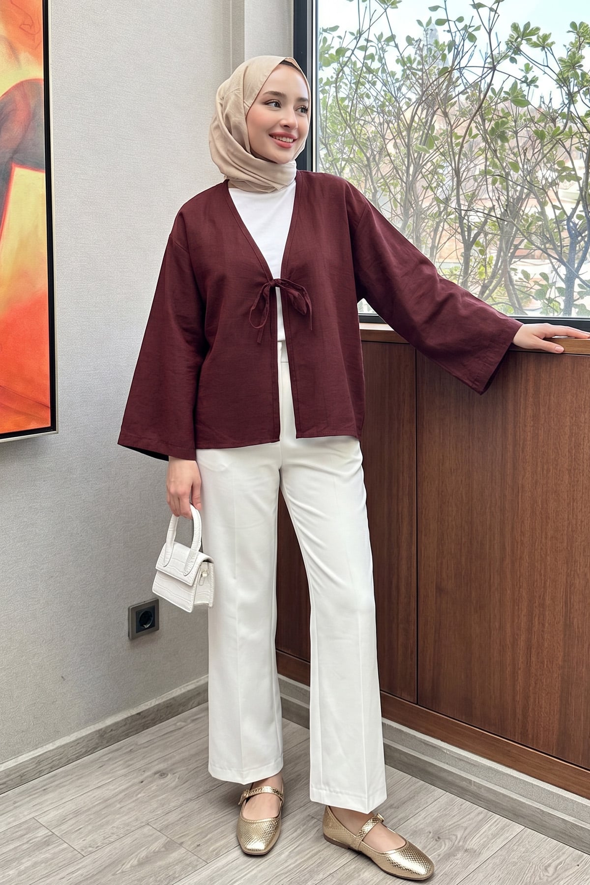 Lora Kimono 2351 - KOYU BORDO |  
