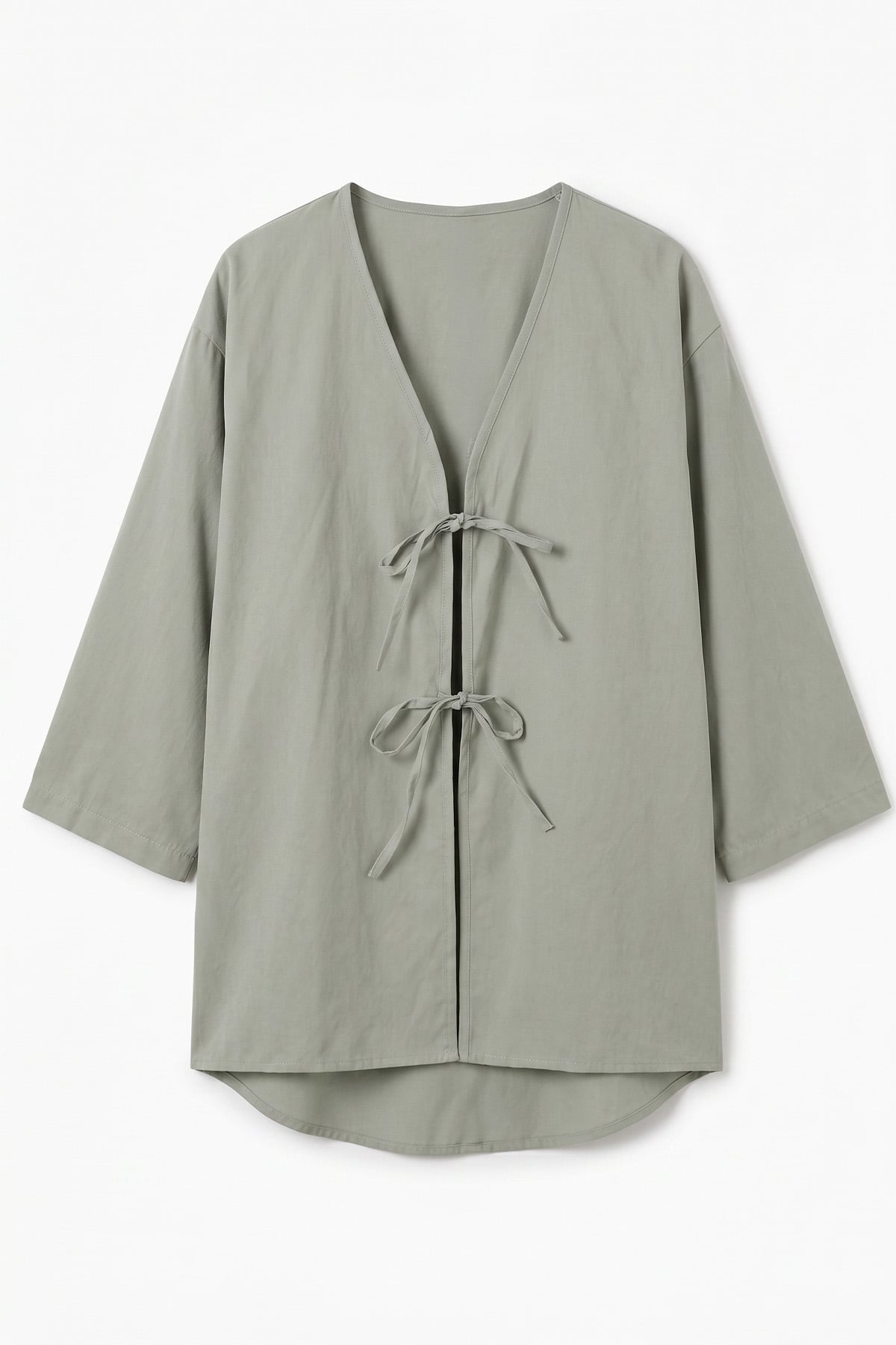 Çift Bağcıklı Uzun Kimono 262353 - AÇIK MİNT |  
